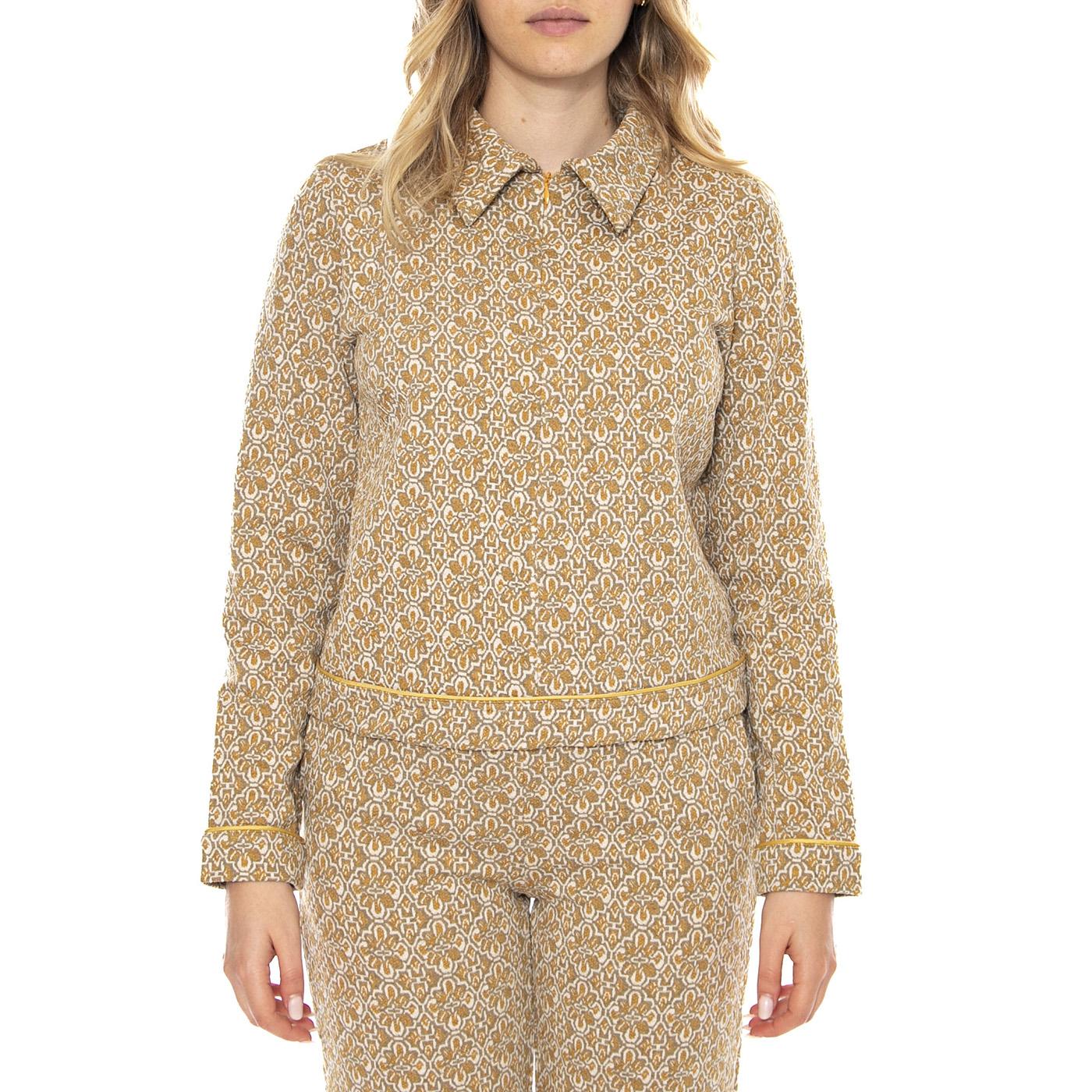 MD M Jackets 514 Oil Tile - Maglietta Collo Polo Maniche Lunghe Donna Gialla / Multicolore MD'M Donna MD'M - Image 2