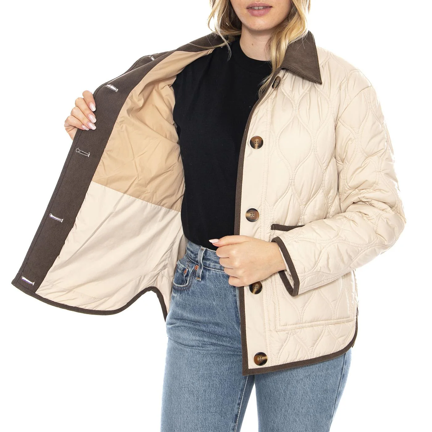MD M Parkas 161 Taupe - Giacca Donna Beige  Donna MD'M - Image 4