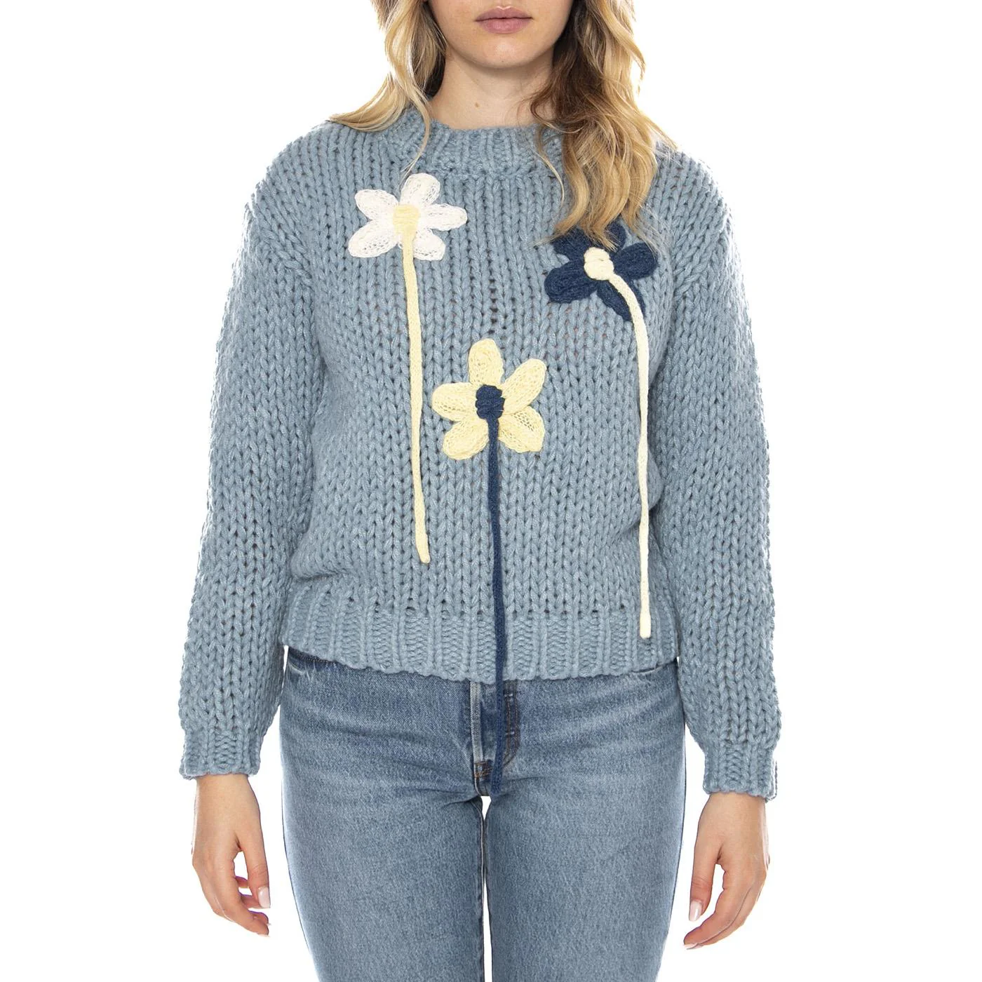 Sweaters 133 Retro Blue - Maglione Donna Blu Donna MD'M - Image 2