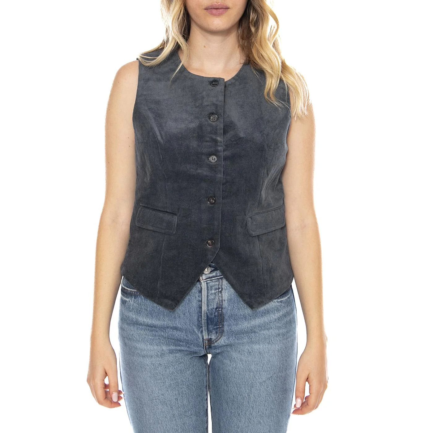 Vests 131 Indigo - Top Smanicato Donna Blu Donna MD'M - Image 2