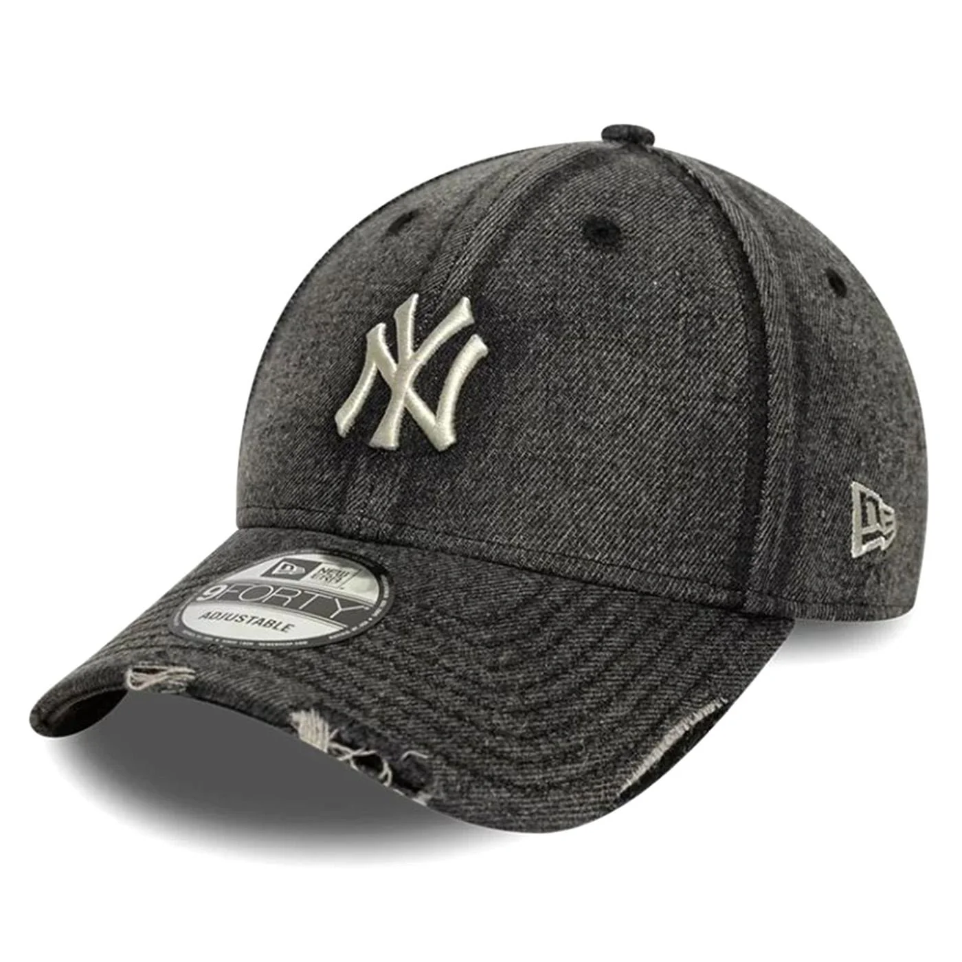 9FORTY® NEW YORK YANKEES BLACK ACID WASH DENIM - Cappellino con Visiera Denim Jeans Nero ACCESSORI NEW ERA