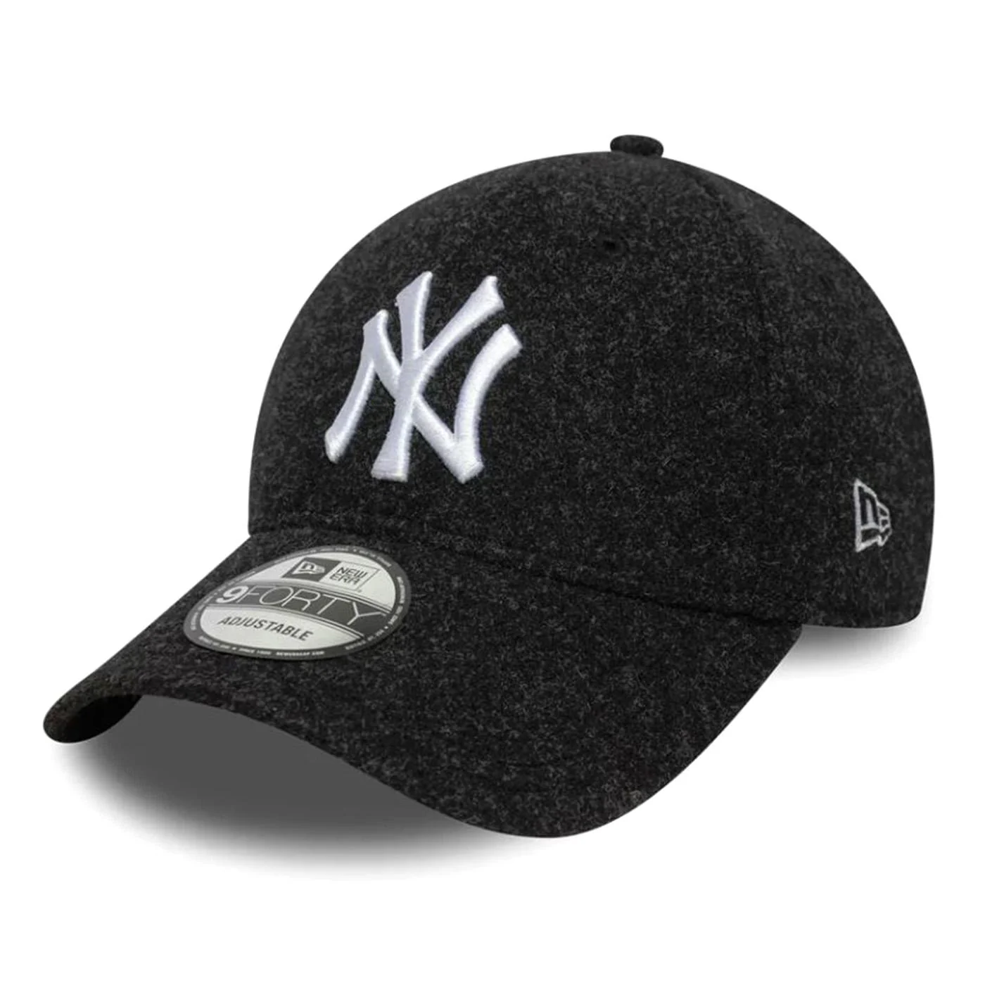Melton Wool 9FORTY® New York Yankees Black / White - Cappellino con Visiera Uomo Nero / Bianco ACCESSORI NEW ERA
