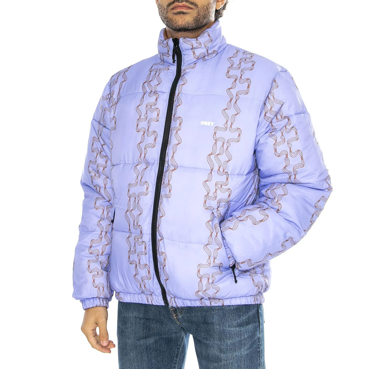 Benny Puffer Jacket Burl Wood Multi - Giacca Reversibile Uomo Multicolore Uomo OBEY - Image 4