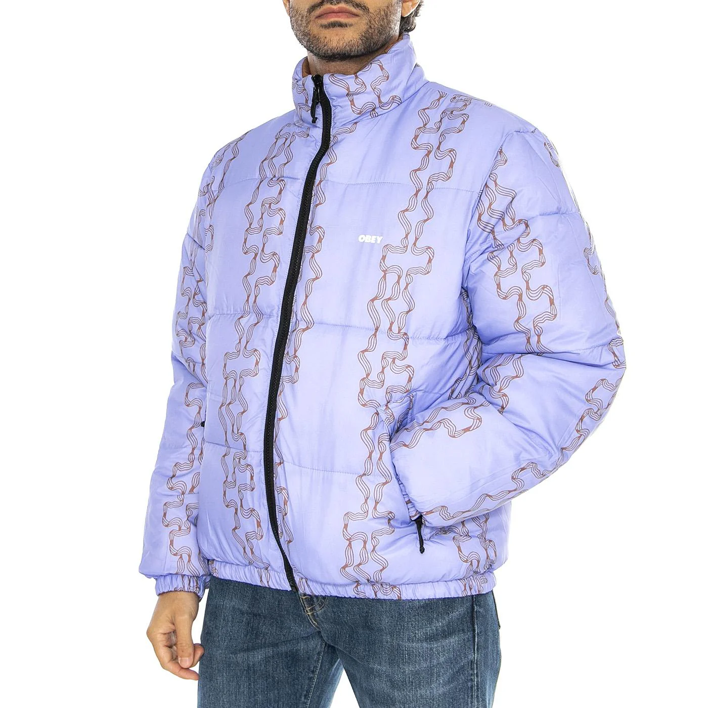 Benny Puffer Jacket Burl Wood Multi - Giacca Reversibile Uomo Multicolore Uomo OBEY - Image 5
