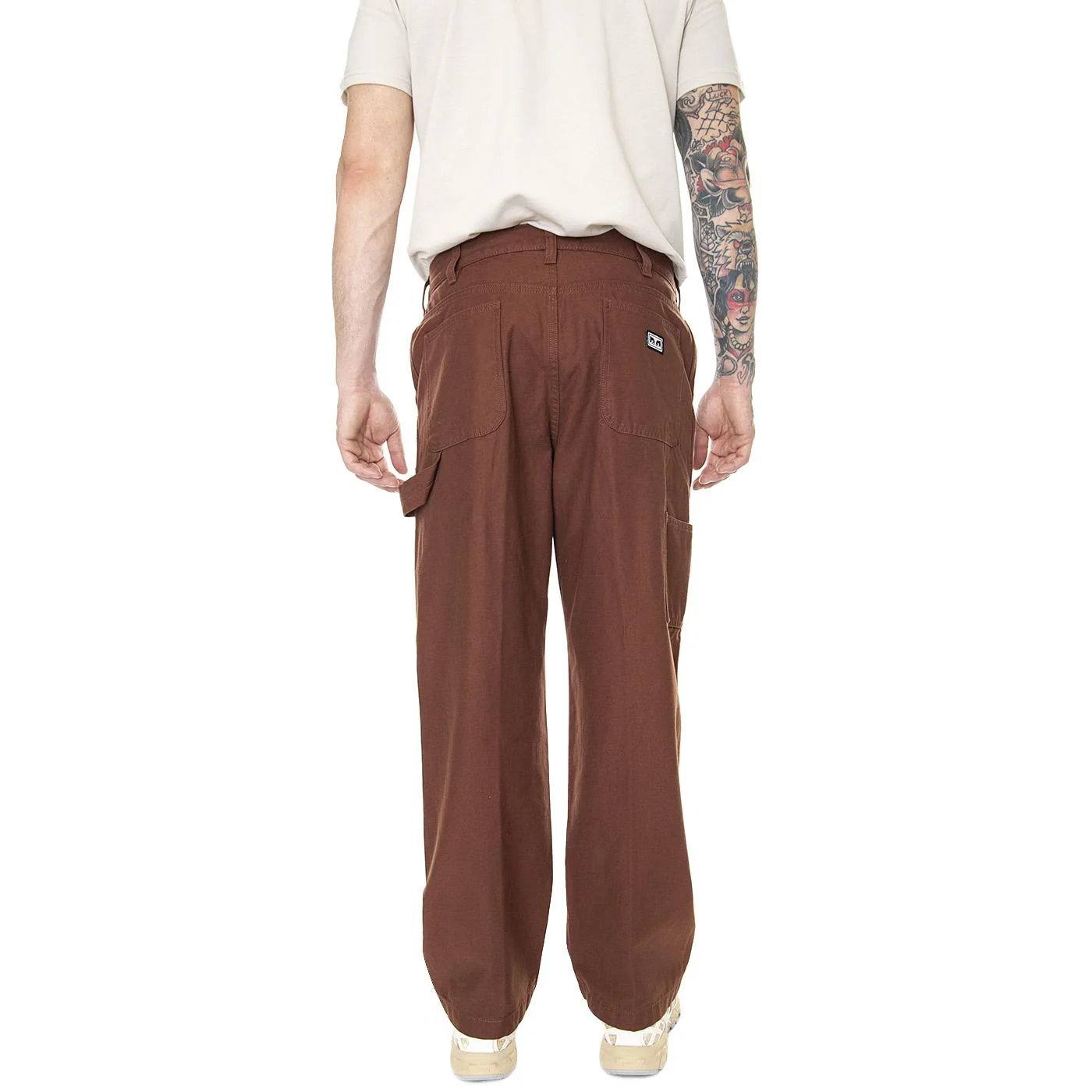 Big Timer Double Knee Carpenter Pant Sepia - Pantaloni Uomo Marroni  Uomo OBEY - Image 3