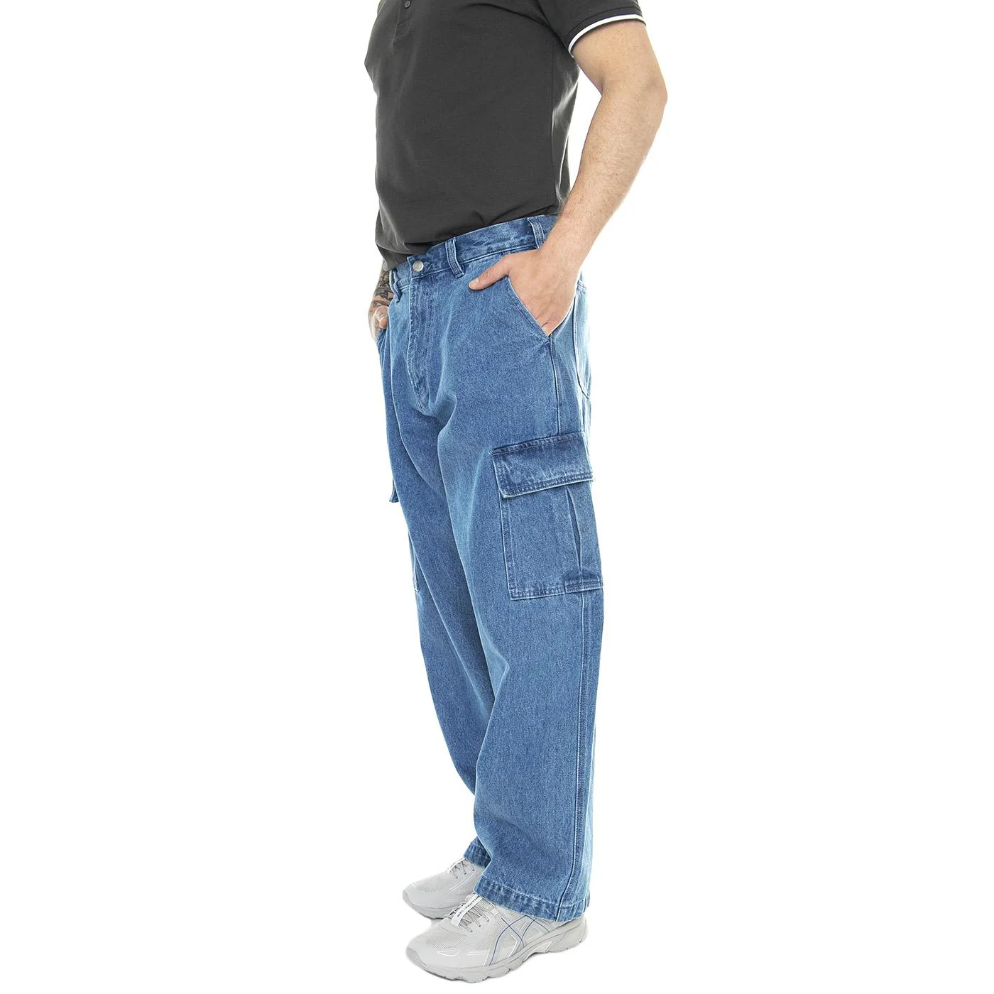 Big Wig Cardgo Denim Pant Light Indigo - Pantaloni Denim Jeans Uomo Blu Uomo OBEY