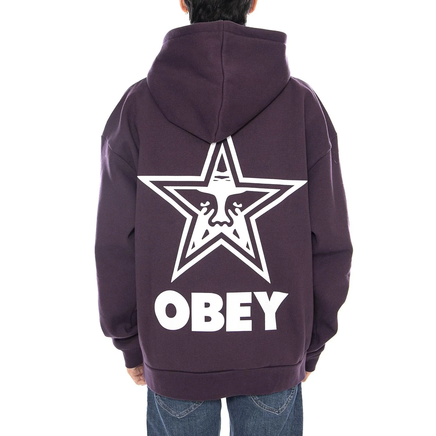 Bold Star Extra Heavy Hoof Fleece Plum Perfect - Felpa con Cappuccio Uomo Viola Uomo OBEY - Image 3