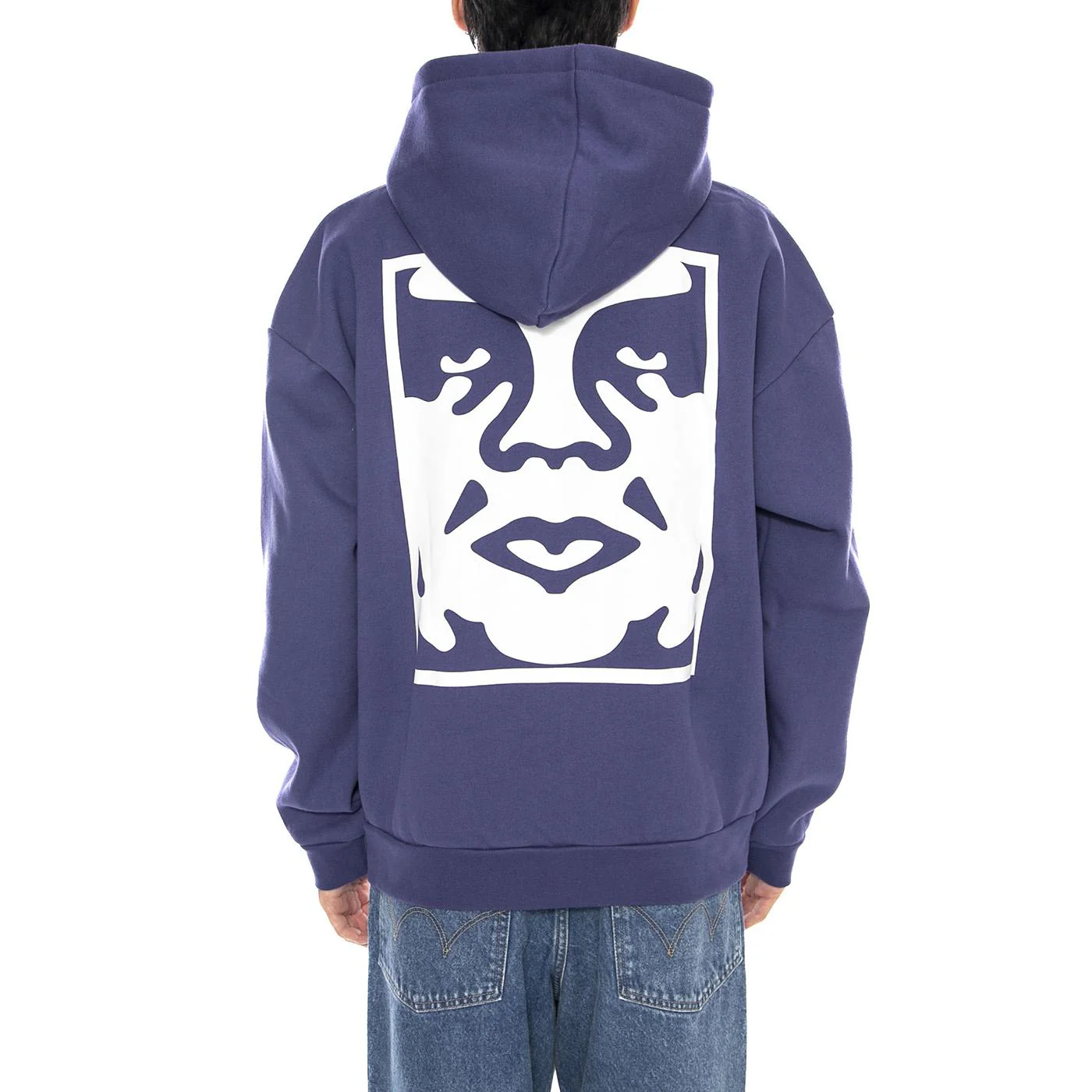 Bold Star Extra Heavy Hoof Fleece Skipper Blue - Felpa con Cappuccio Uomo Blu Uomo OBEY - Image 3