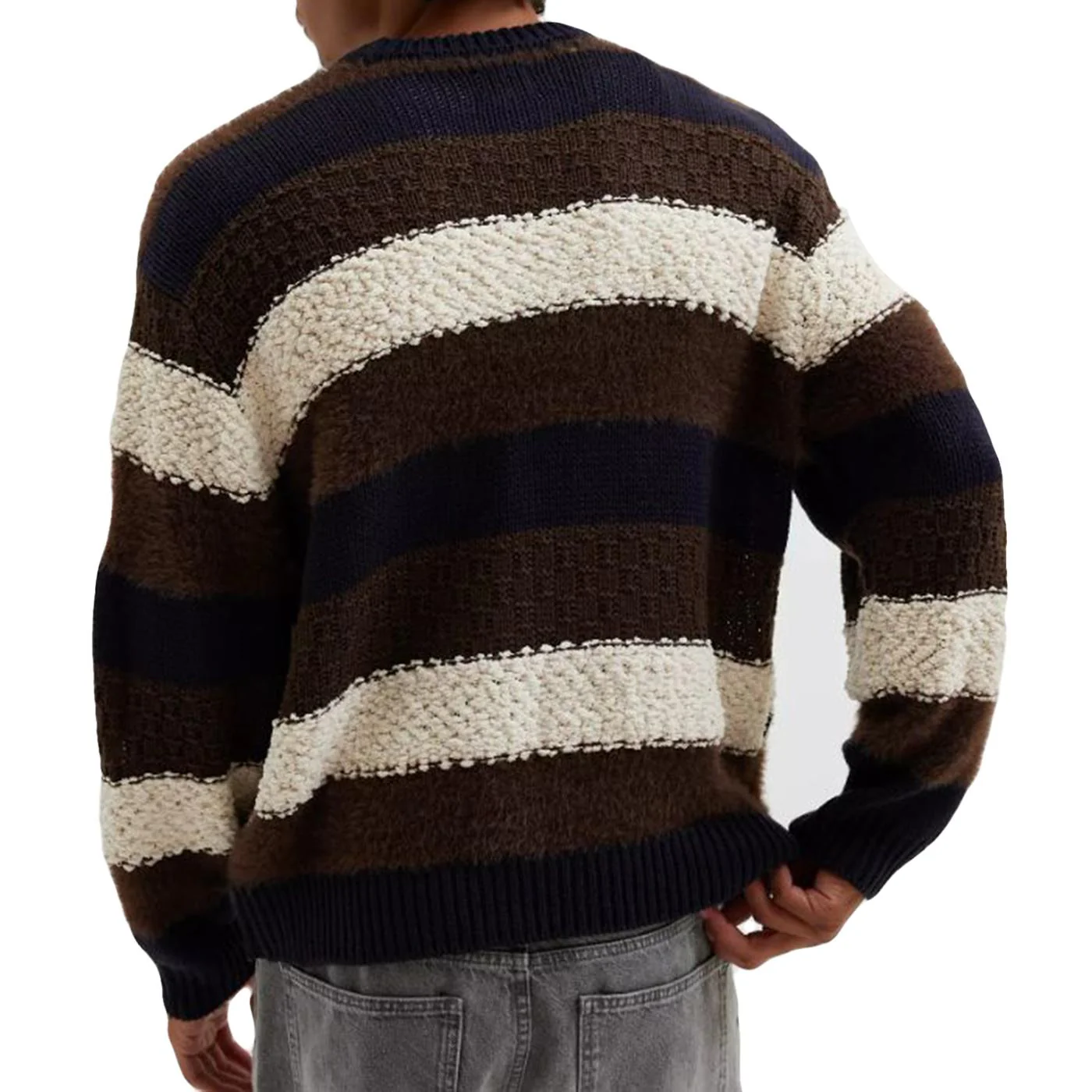 CHARLES CREWNECK SWEATER BROWN MULTI - Maglione Girocollo Uomo Marrone / Multicolore Uomo OBEY - Image 2