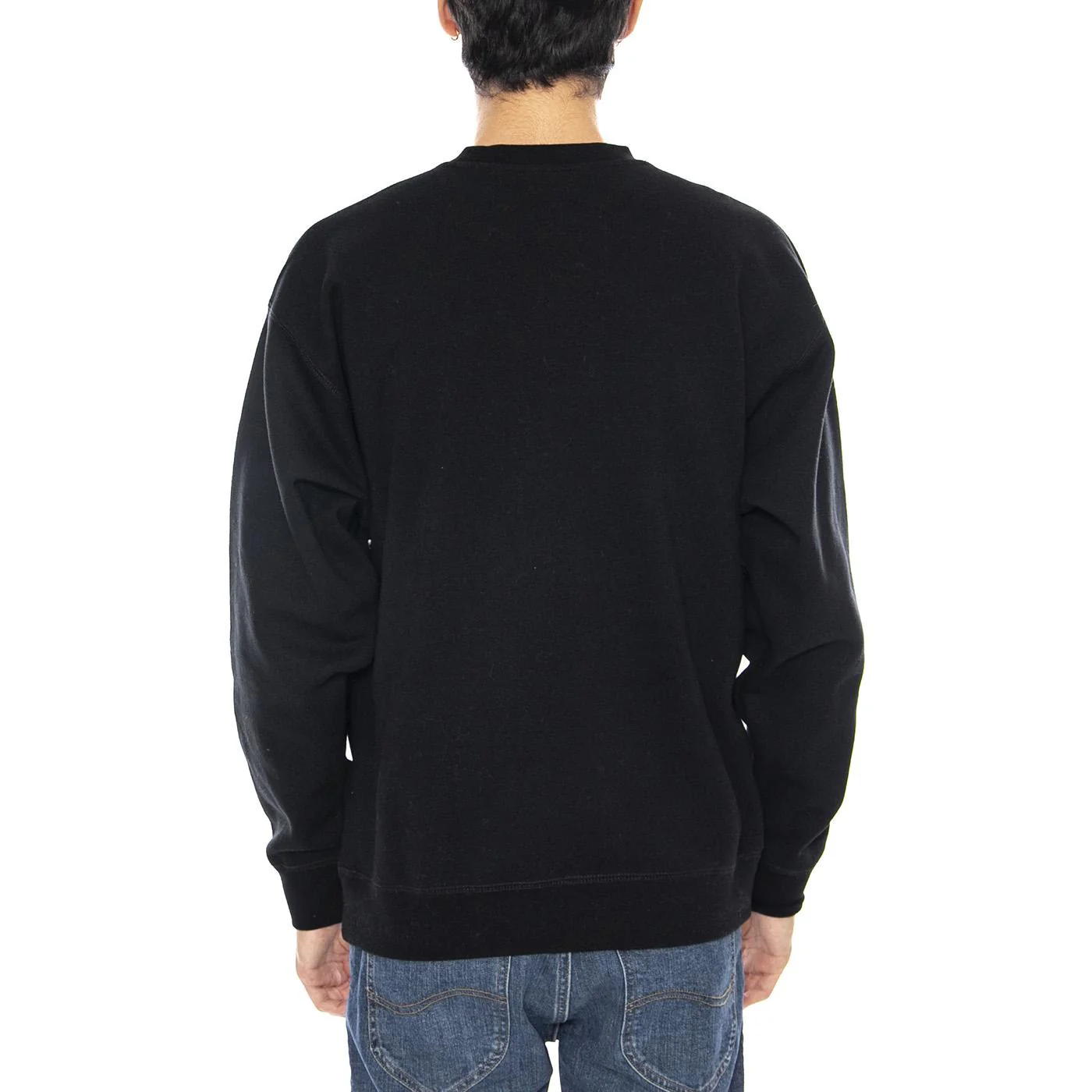 Established Works Bold Crew II Fleece Black - Felpa Girocollo Nera  Uomo OBEY - Image 3