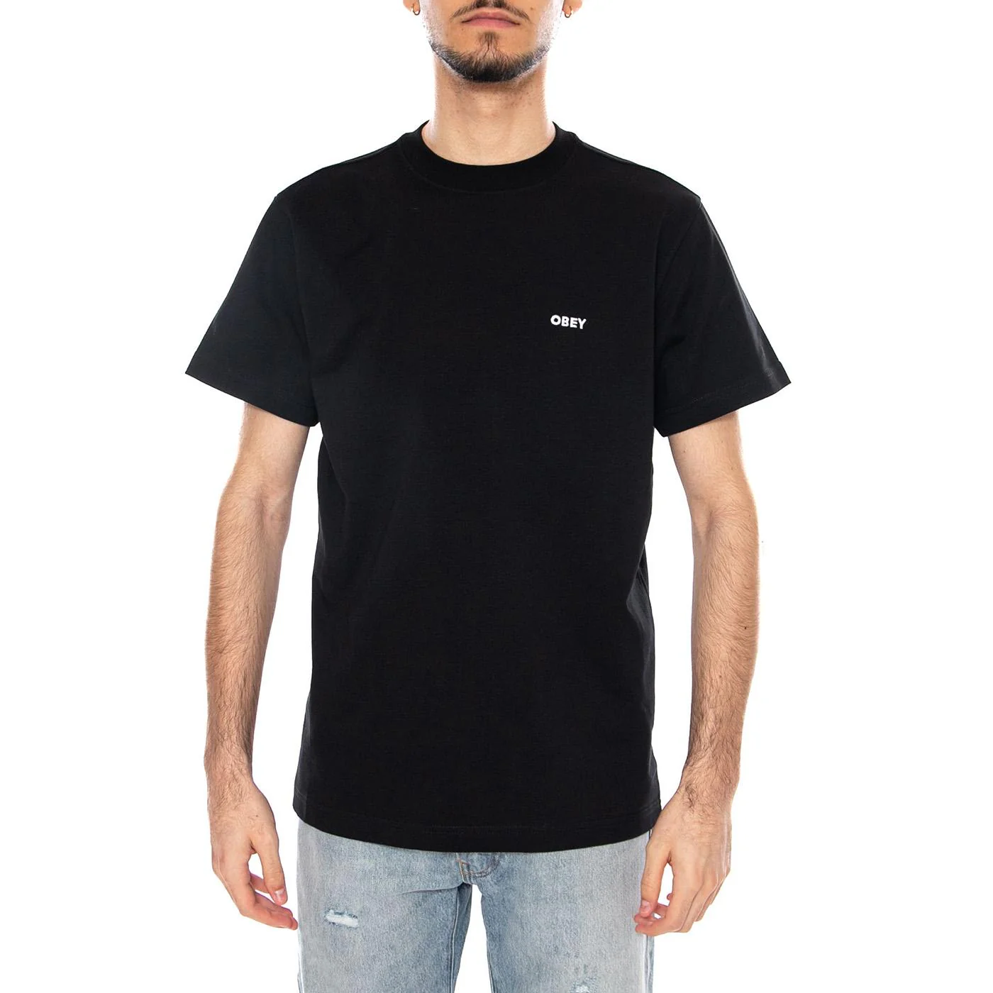 Established Works Bold Tee SS Black - Maglietta Girocollo Uomo Nera  Uomo OBEY - Image 2