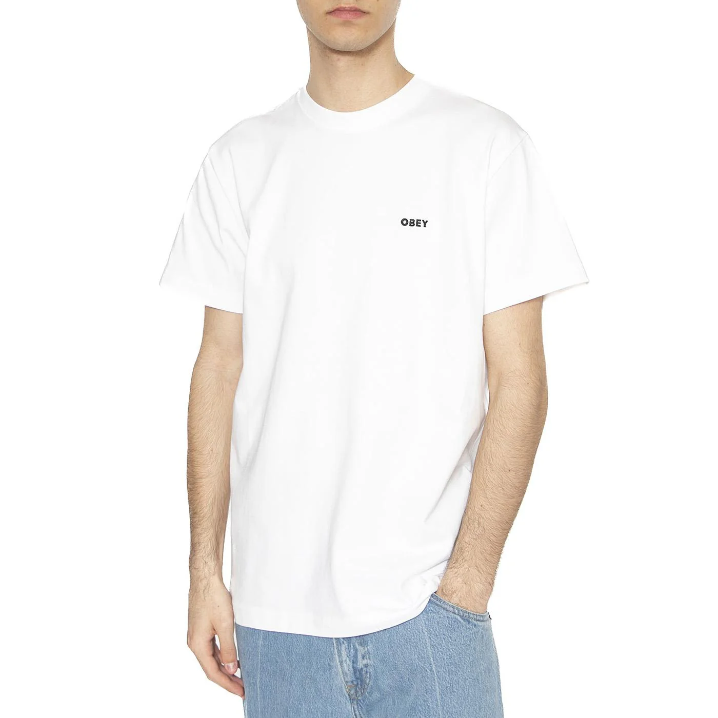 Established Works Bold Tee SS White - Maglietta Girocollo Uomo Bianca Uomo OBEY