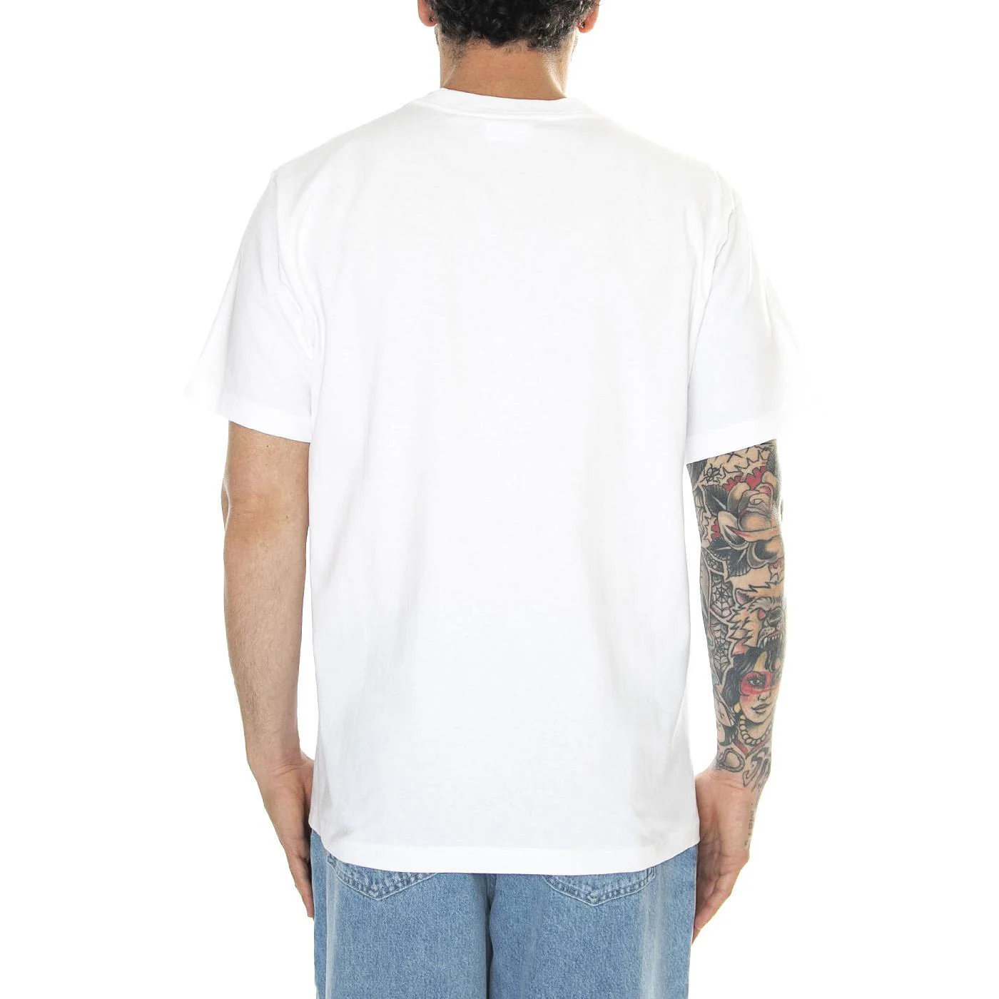 Established Works Eyes Pocket Tee SS White - Maglietta Girocollo Uomo Bianca Uomo OBEY - Image 3