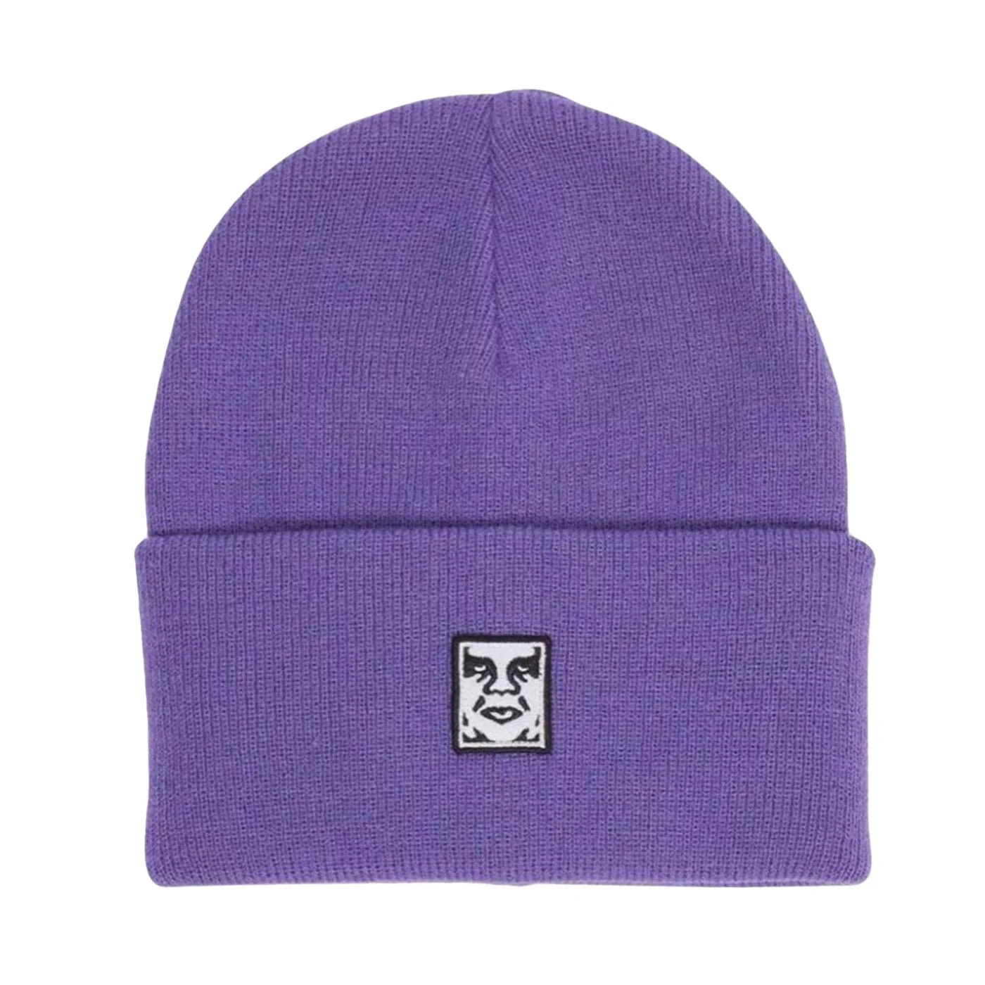 Icon Patch Cuff Beanie Beetroot Digital Violet - Cappellino in Maglia Rasata Viola  ACCESSORI OBEY