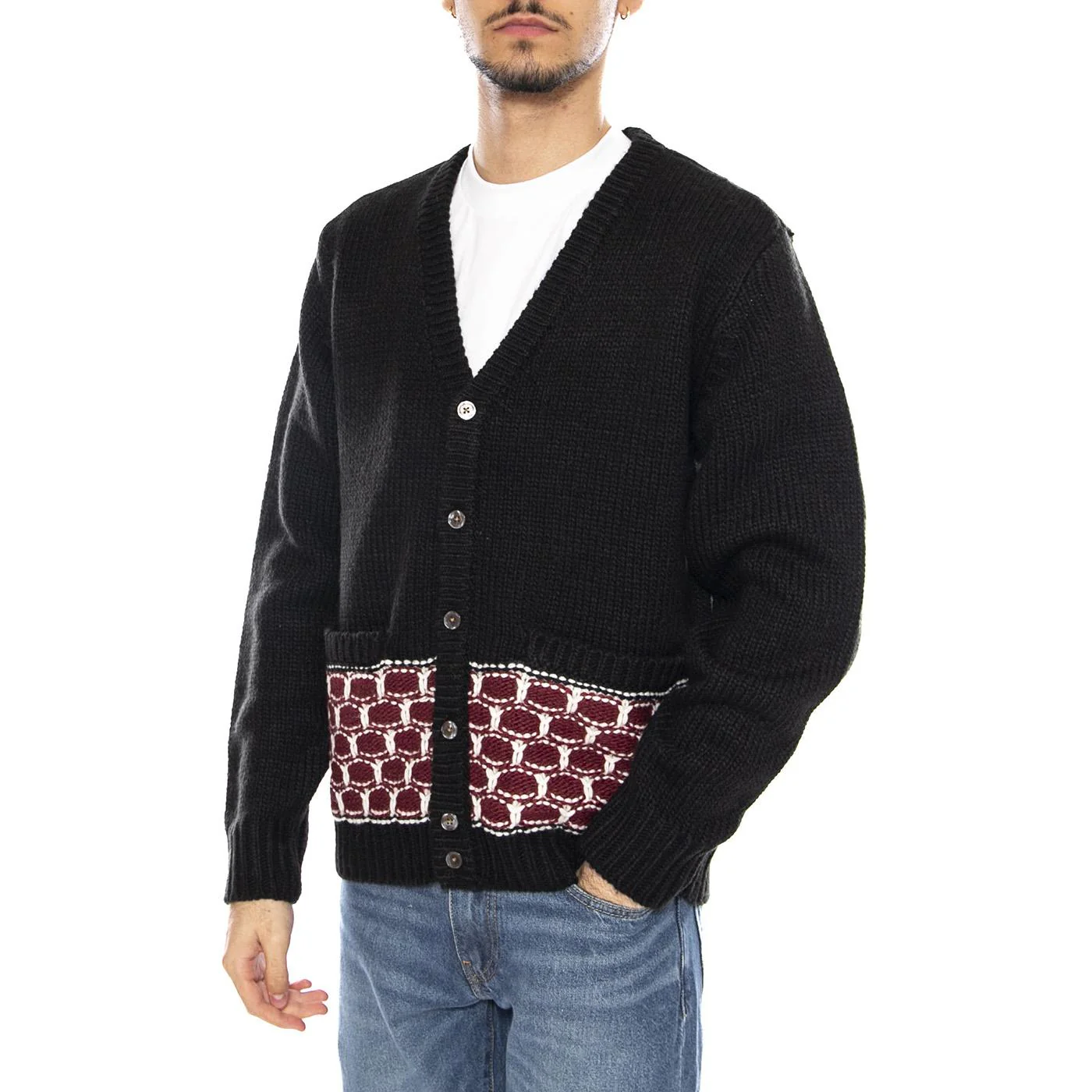 Kei Cardigan Black / Multi -- Cardigan Uomo Nero / Multicolore  Uomo OBEY