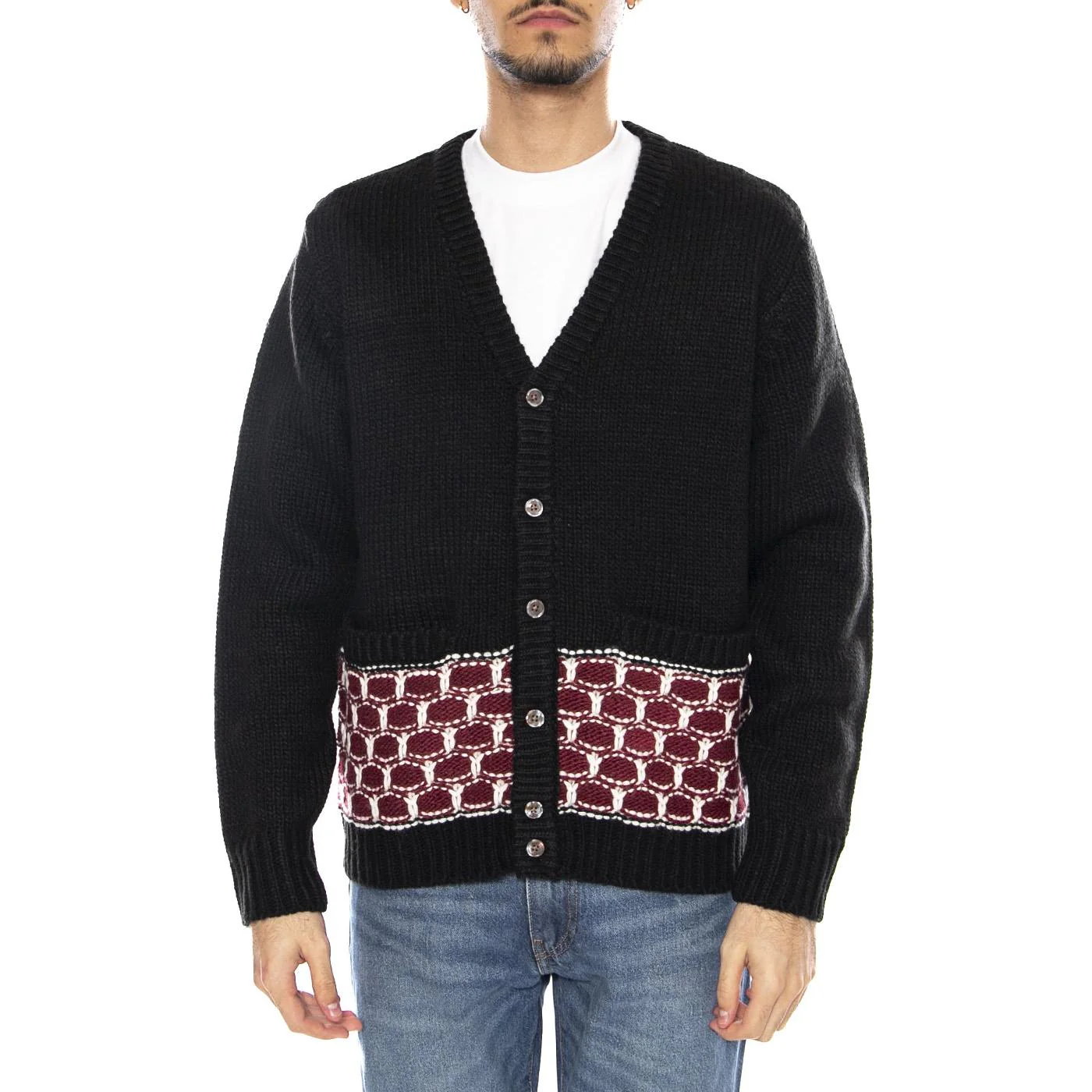 Kei Cardigan Black / Multi -- Cardigan Uomo Nero / Multicolore  Uomo OBEY - Image 2