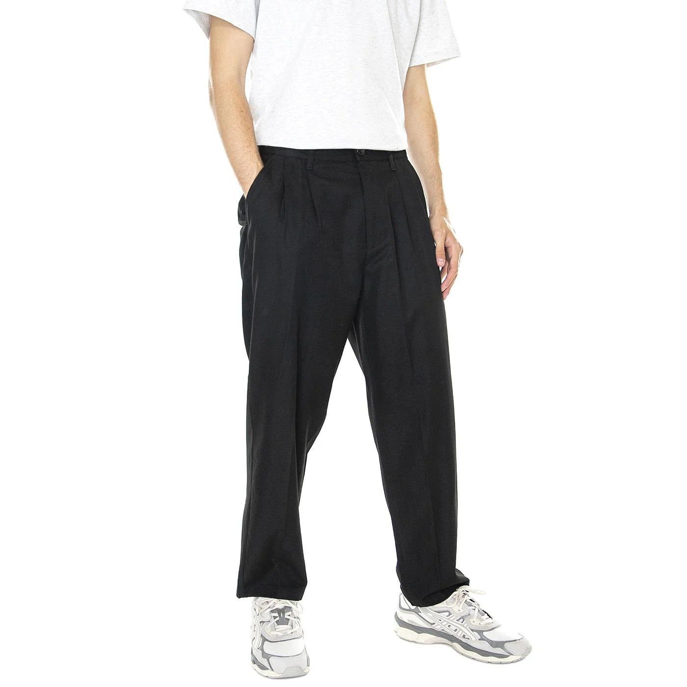 M' Fubar Pleated Pant Black - Pantaloni Uomo Neri Uomo OBEY
