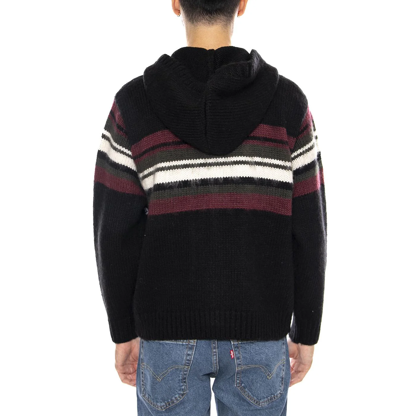 Myers Zip Up Hood Sweater Black / Multi -- Felpa con Cappuccio Uomo Nera / Multicolore Uomo OBEY - Image 3