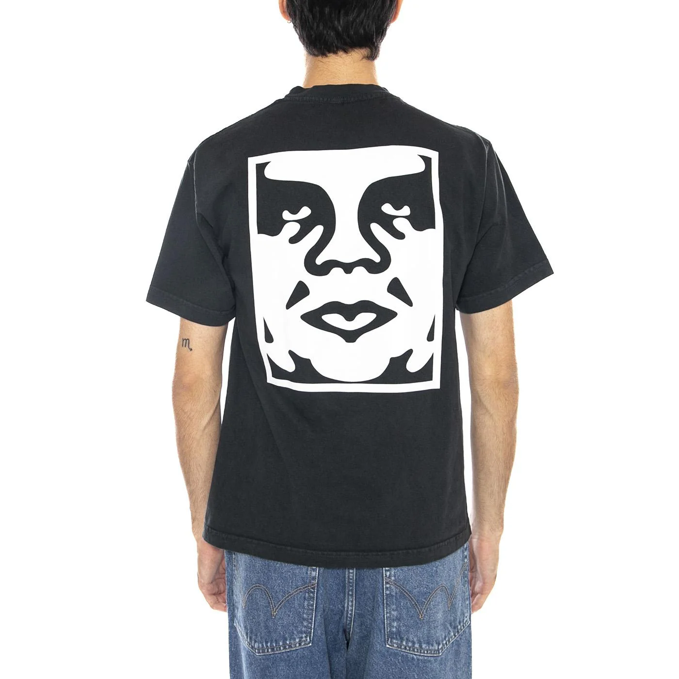 OBEY Bold Icon Face Tee Pigment Vintage White - Maglietta Girocollo Uomo Nera  Uomo OBEY - Image 3