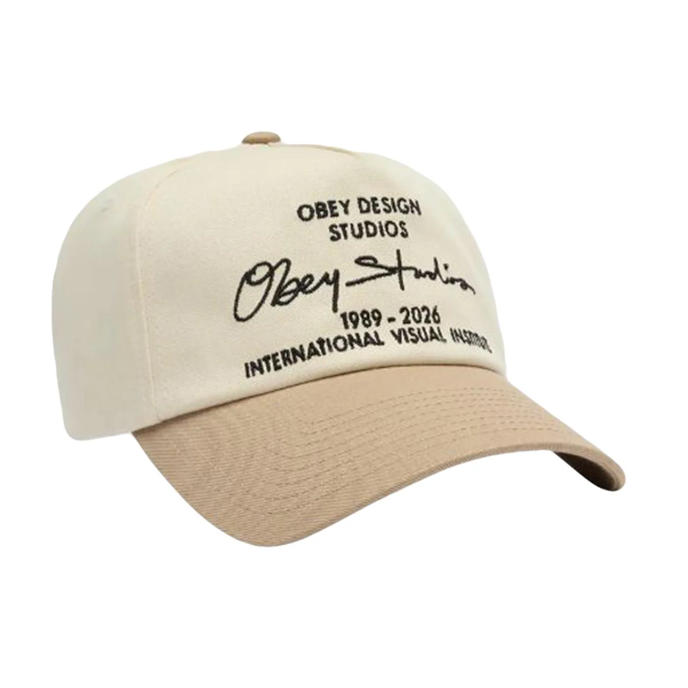 Obey Design Studios 5 Panel Strapback Pale Khaki Multi - Cappellino con Visiera Beige  ACCESSORI OBEY