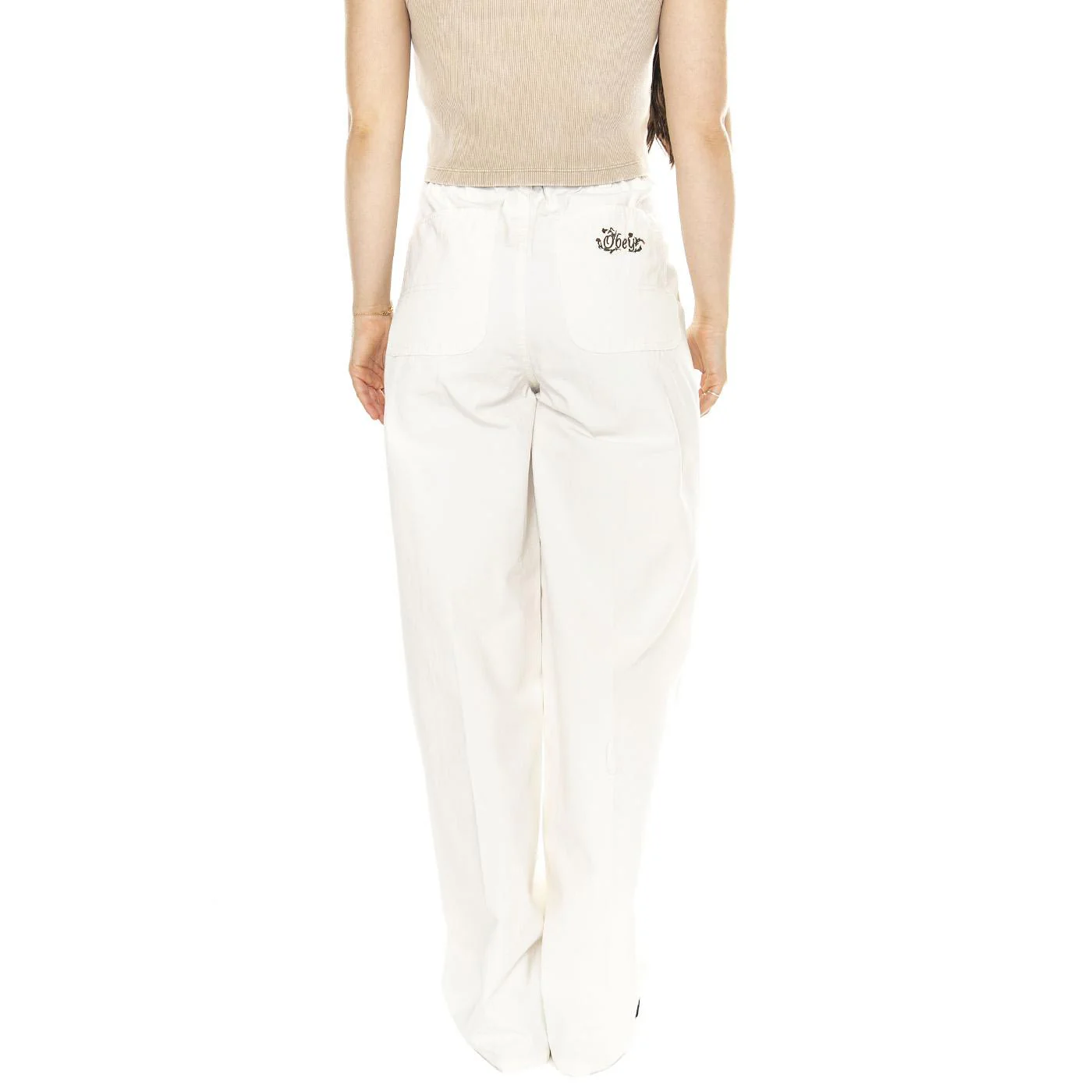 Obey Eugene Utility Pant Unbleached - Pantaloni Donna Bianchi Donna OBEY - Image 3