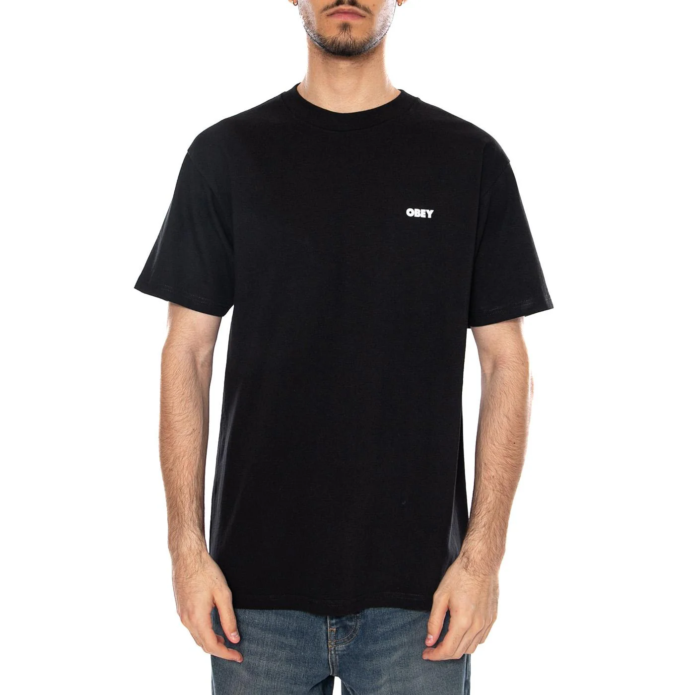 OBEY EXCLAMATION TEE - Maglietta Girocollo Uomo Nera  Uomo OBEY - Image 2