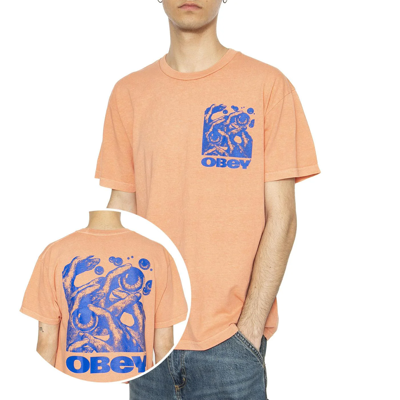 Obey Eyes In My Head Classic Pigment Tee - Maglietta Girocollo Uomo Arancione Uomo OBEY