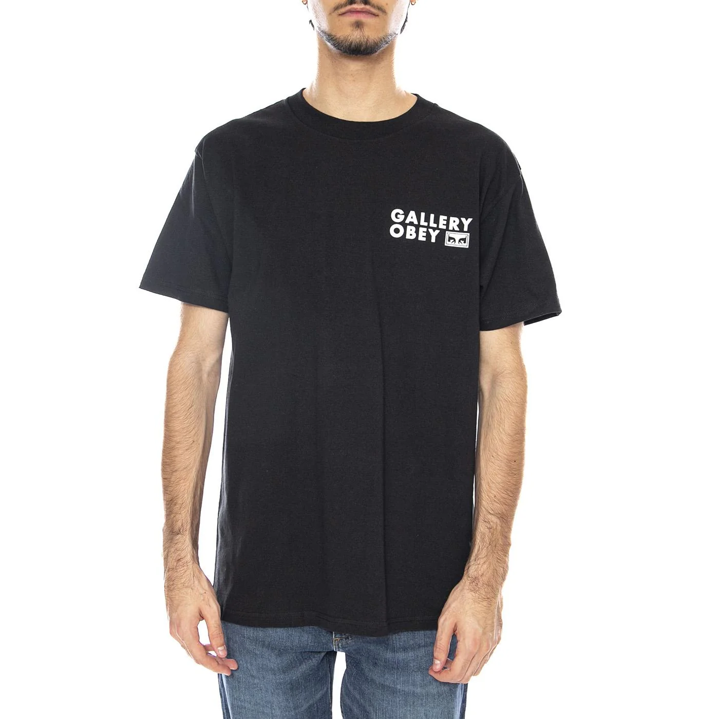 Obey Global Art Department Tee Black - Maglietta Girocollo Uomo Nera Uomo OBEY - Image 2