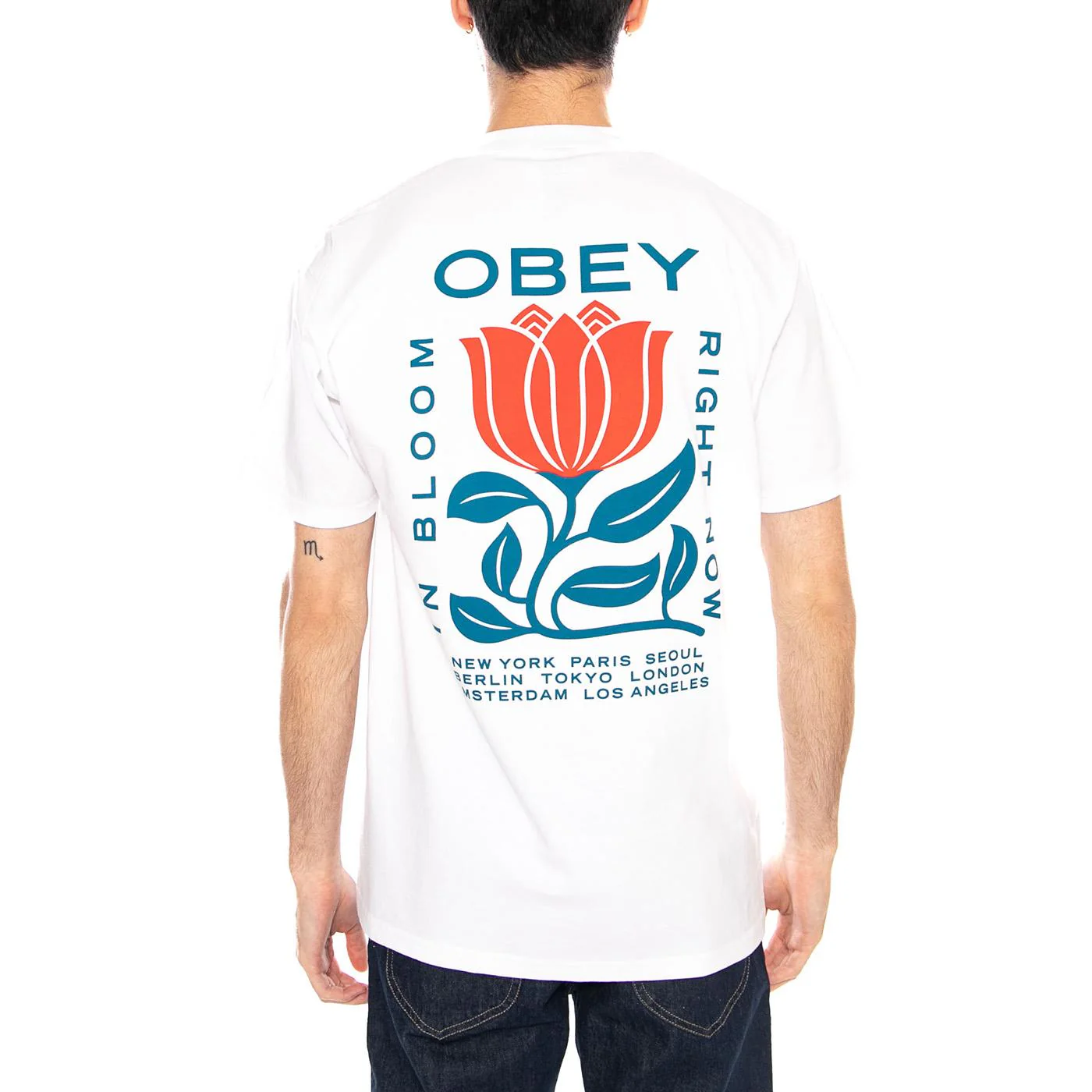 OBEY IN BLOOM TEE - Maglietta Girocollo Uomo Bianca  Uomo OBEY - Image 3