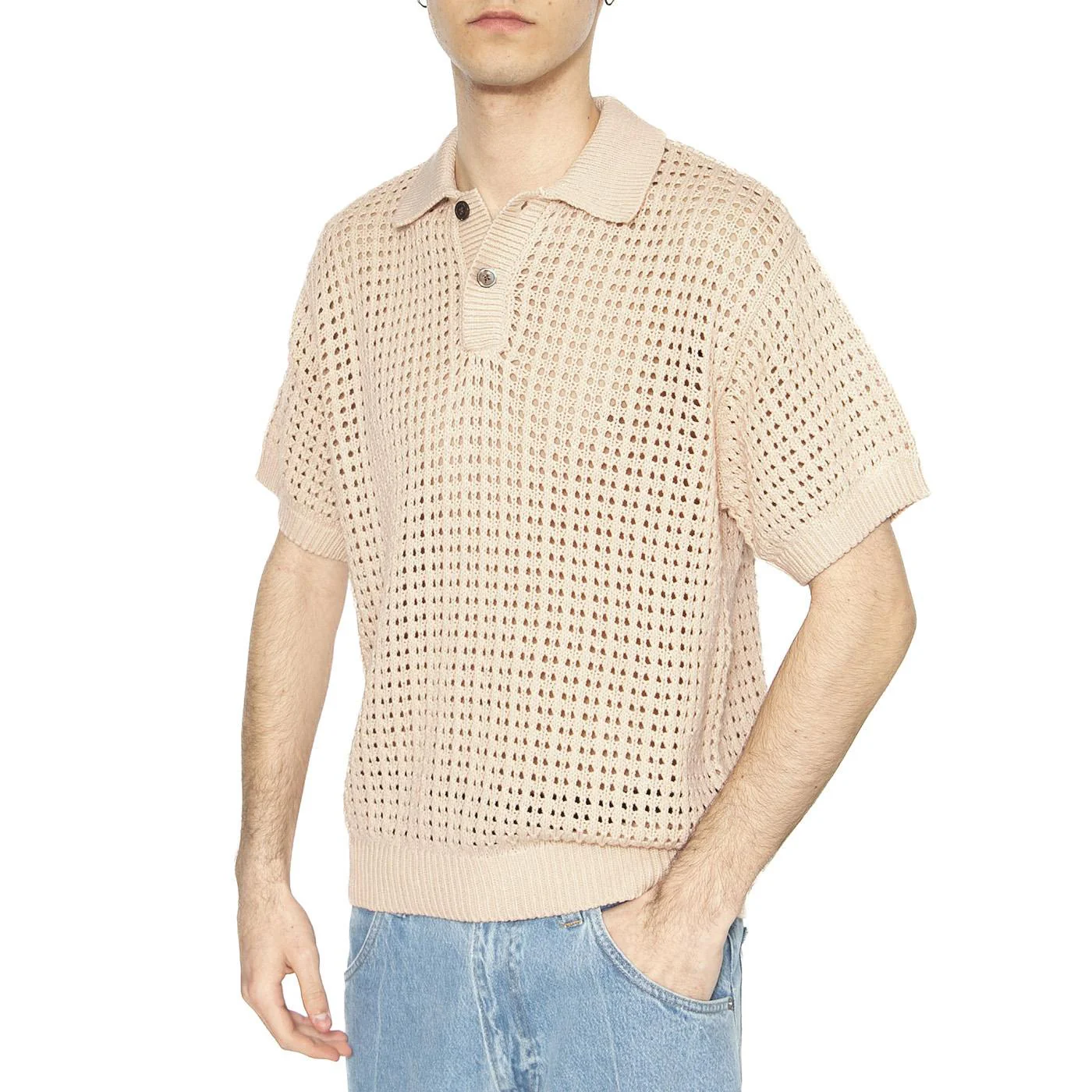 Obey Kody Polo Pale Pink - Polo in Maglia Rosa Uomo Uomo OBEY