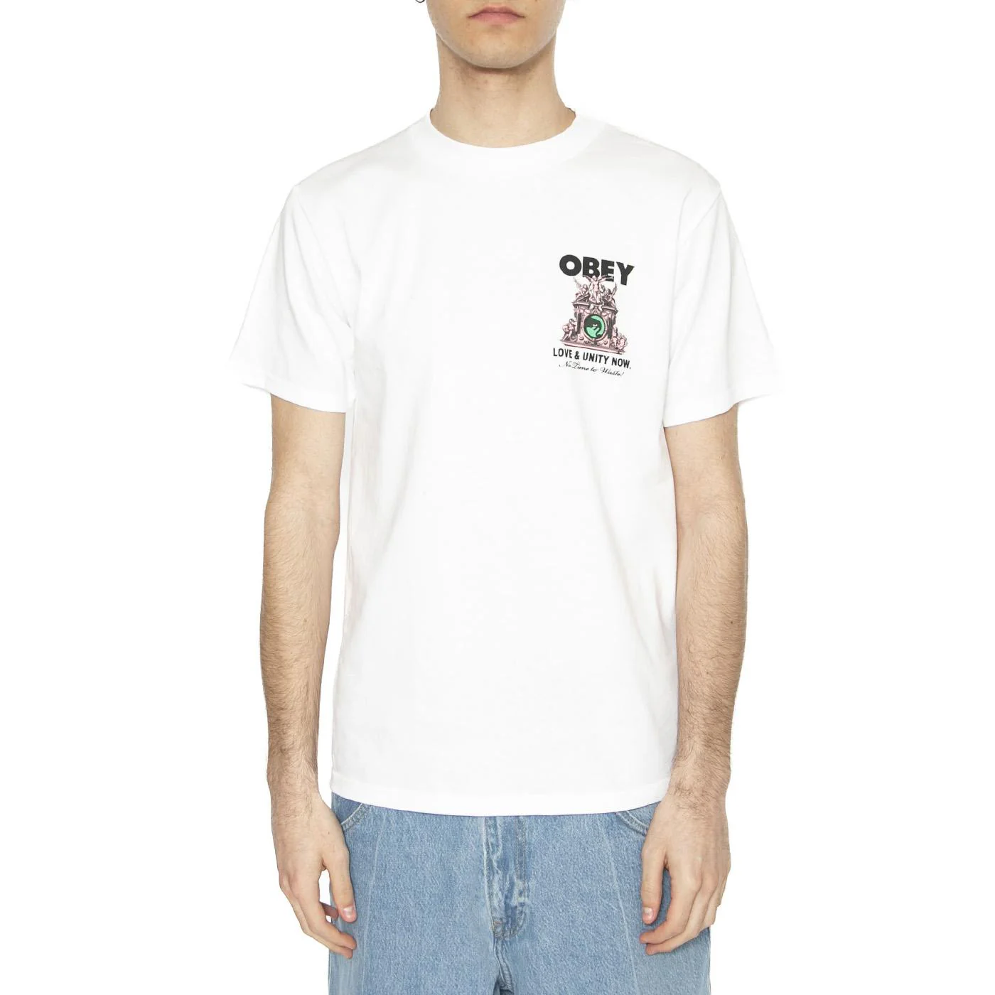 Obey Love & Unity Now Tee White - Maglietta Girocollo Uomo Bianca Uomo OBEY - Image 2