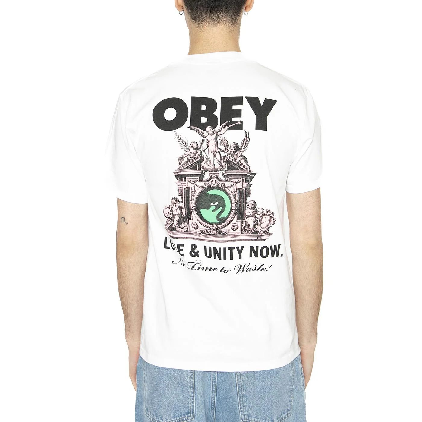 Obey Love & Unity Now Tee White - Maglietta Girocollo Uomo Bianca Uomo OBEY - Image 3
