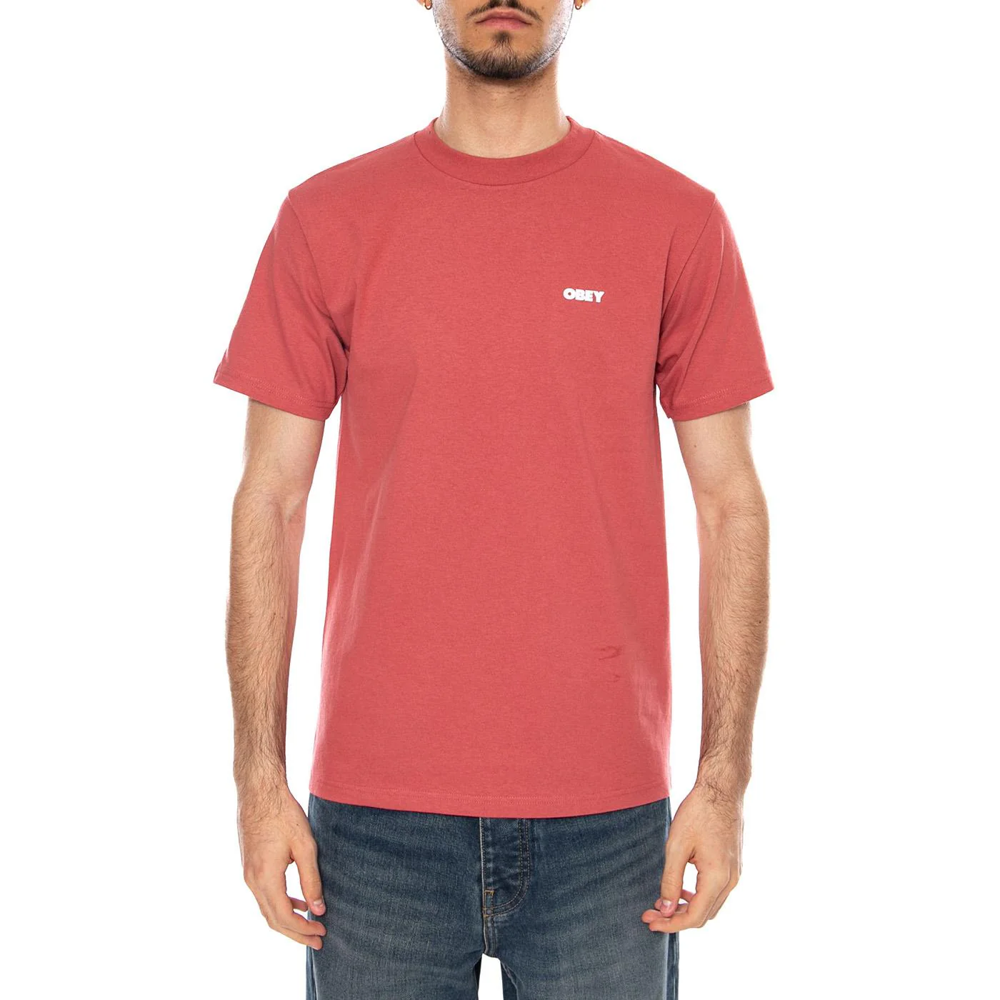 OBEY PEEP HOLE TEE MINERAL RED - Maglietta Girocollo Uomo Rossa Uomo OBEY - Image 2