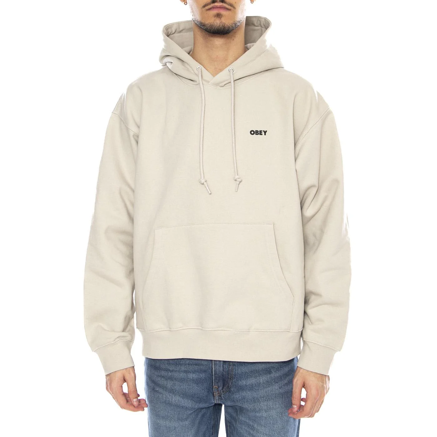 OBEY Quarter Icon Fleece -- Felpa con Cappuccio Uomo Moonstruck Beige  Uomo OBEY - Image 2