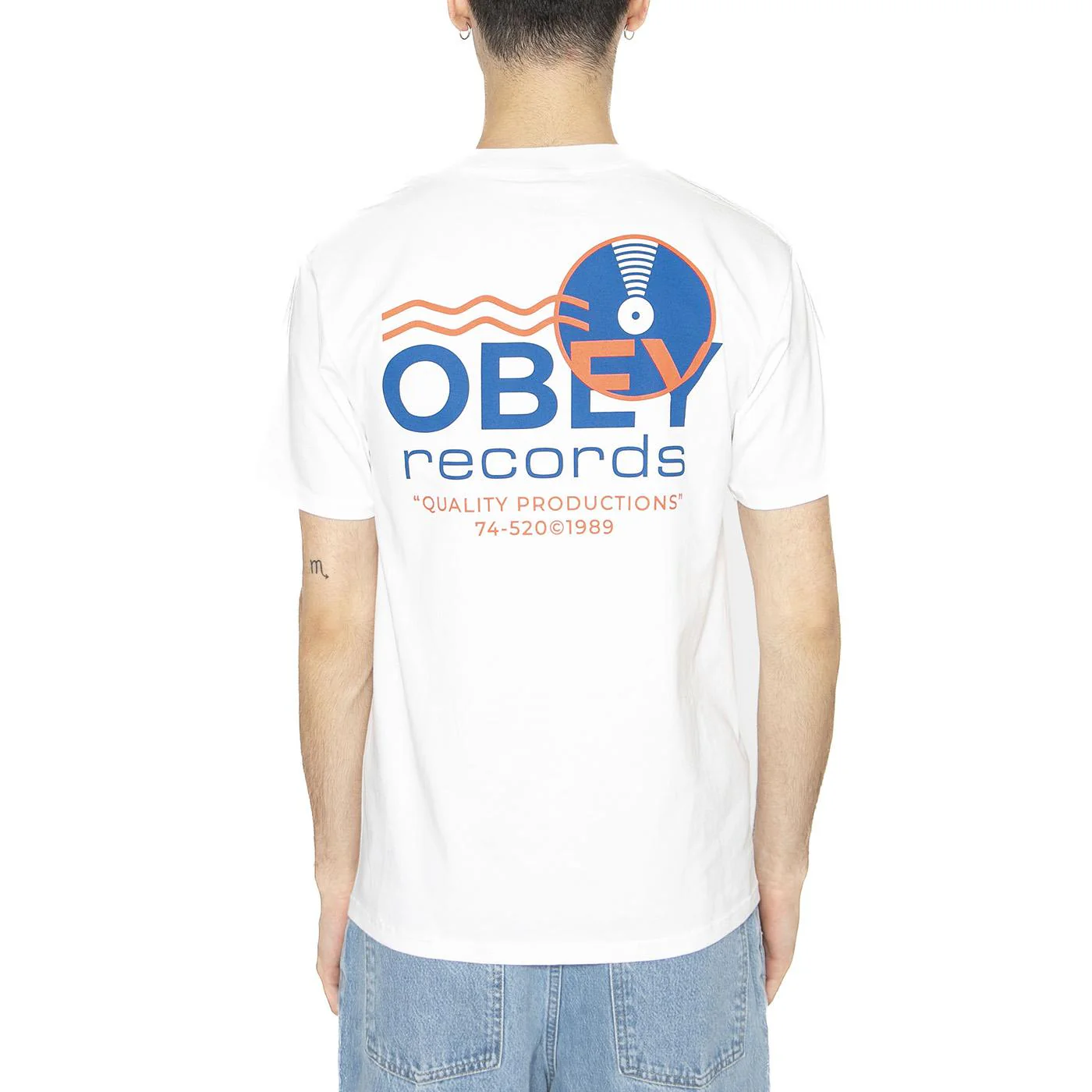 Obey Record Sound Waves Tee White - Maglietta Girocollo Uomo Bianca  Uomo OBEY - Image 3