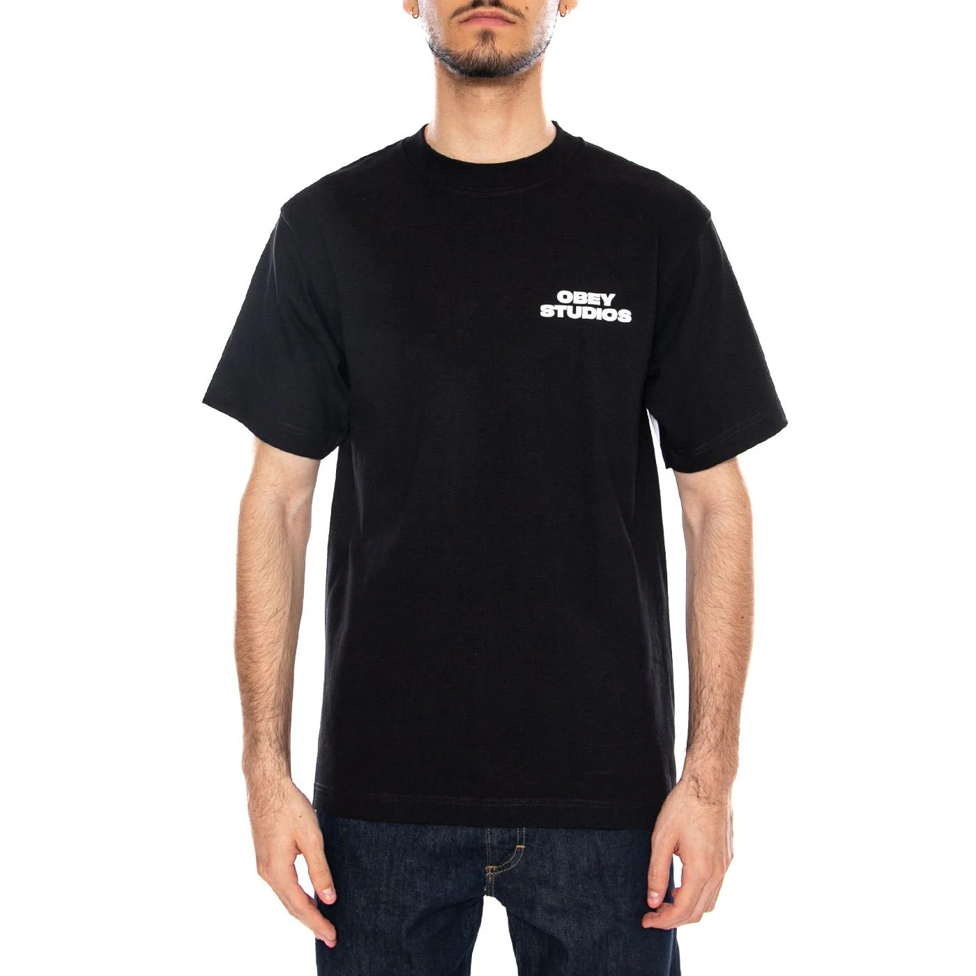 OBEY SKY FACE TEE - Maglietta Girocollo Uomo Nera Uomo OBEY - Image 2