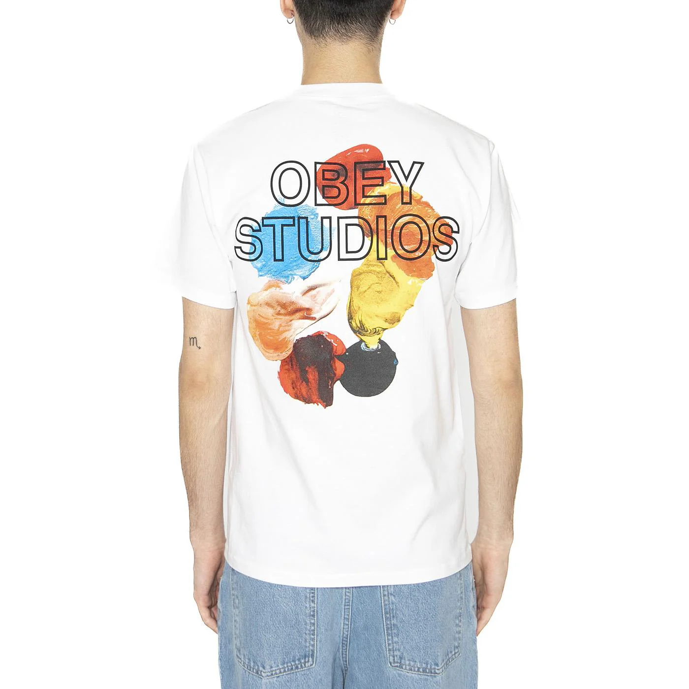 Obey Studios Palette Tee White - Maglietta Girocollo Uomo Bianca  Uomo OBEY - Image 3