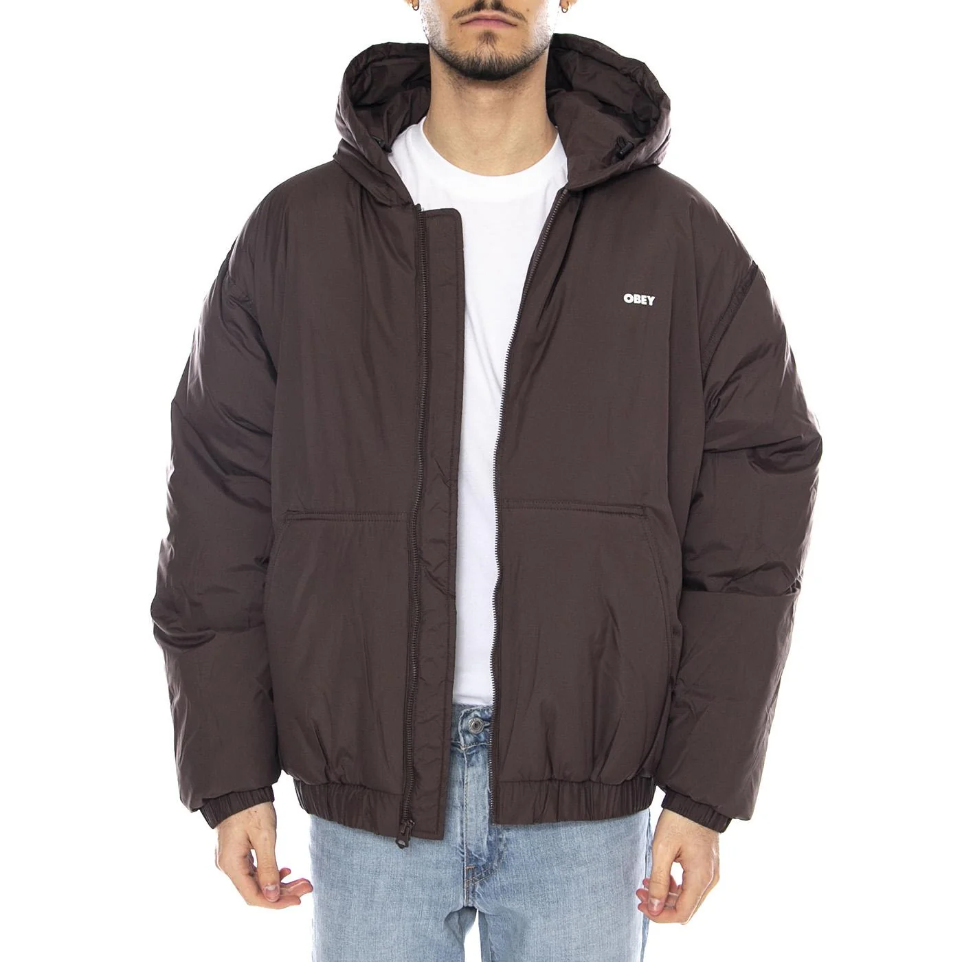 Retreat Hooded Jacket -- Giacca Uomo Marrone con Cappuccio  Uomo OBEY - Image 2