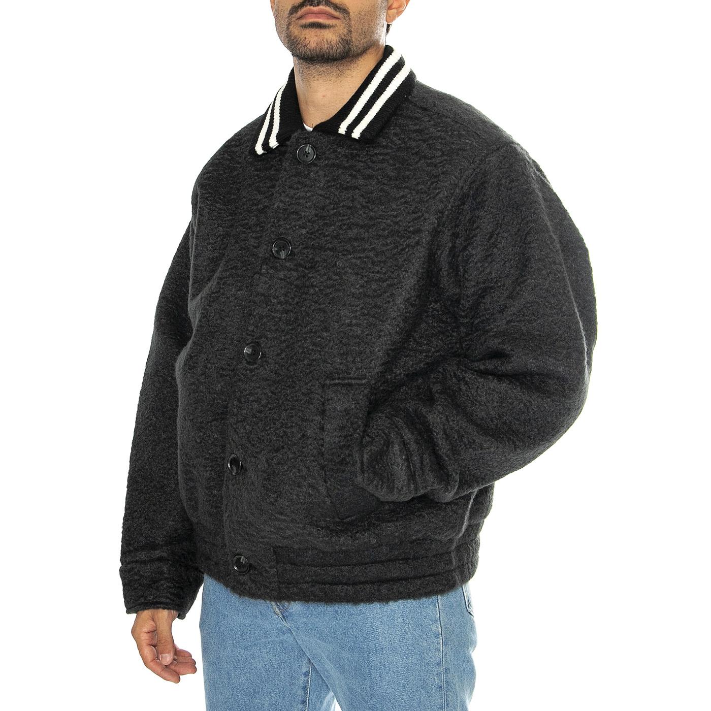 SAUNDERS BLOUSON JACKET BLACK - Giacca Varsity Uomo Nera Uomo OBEY