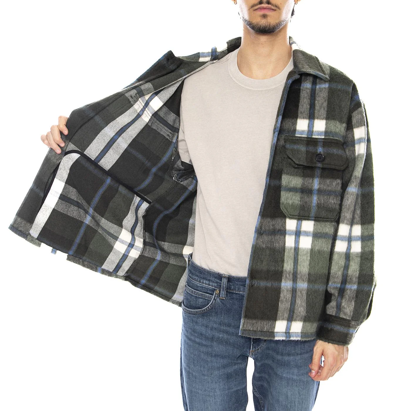 Stanton Shirt Jacket Checks Multicolor - Giacca Uomo Multicolore Uomo OBEY - Image 4