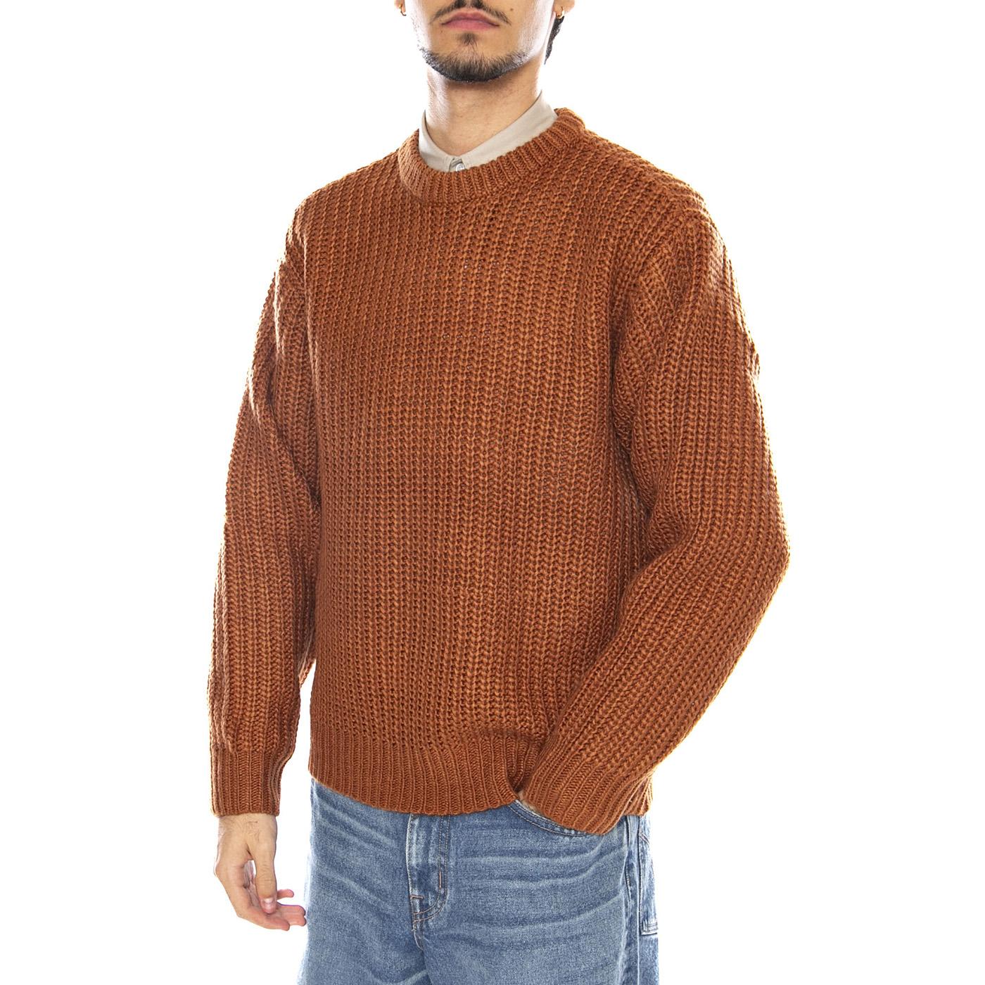 Theo Sweater Chetsnut Brown - Maglione Girocollo Uomo Marrone Uomo OBEY