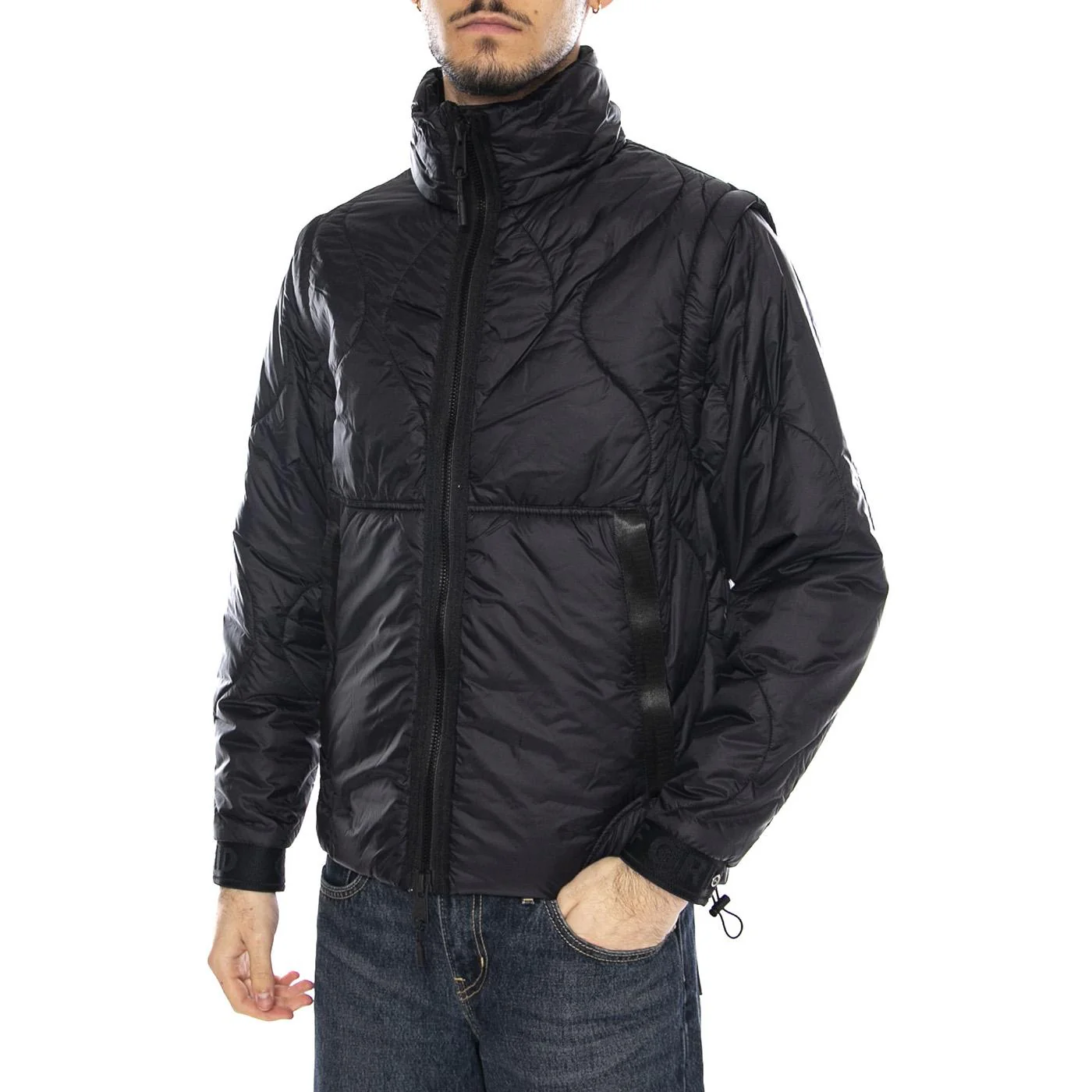 Two Padding Jacket Black - Giacca Piumino Uomo Nera Uomo OFF GRID