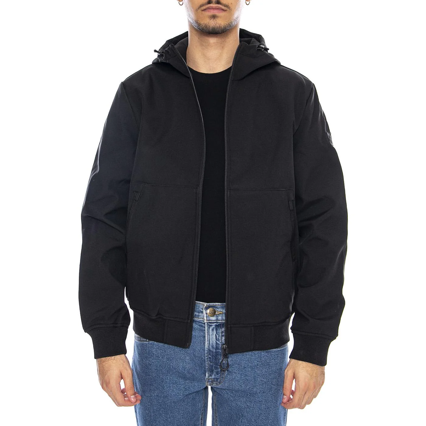 Bowie Softshell Bomber Noos Black - Giacca con Cappouccio Nera Uomo ONLY & SONS - Image 2