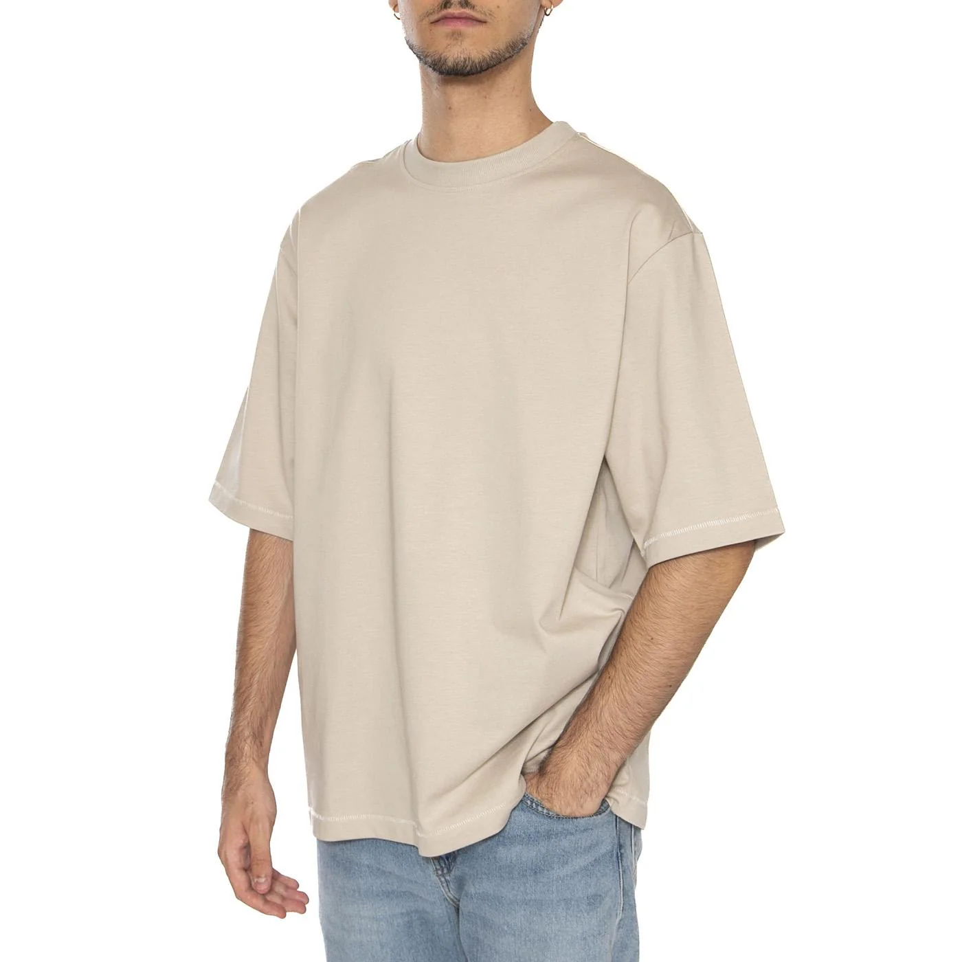 Ons Millenium Ova Tee Beige - Maglietta Girocollo Uomo Beige Uomo ONLY & SONS