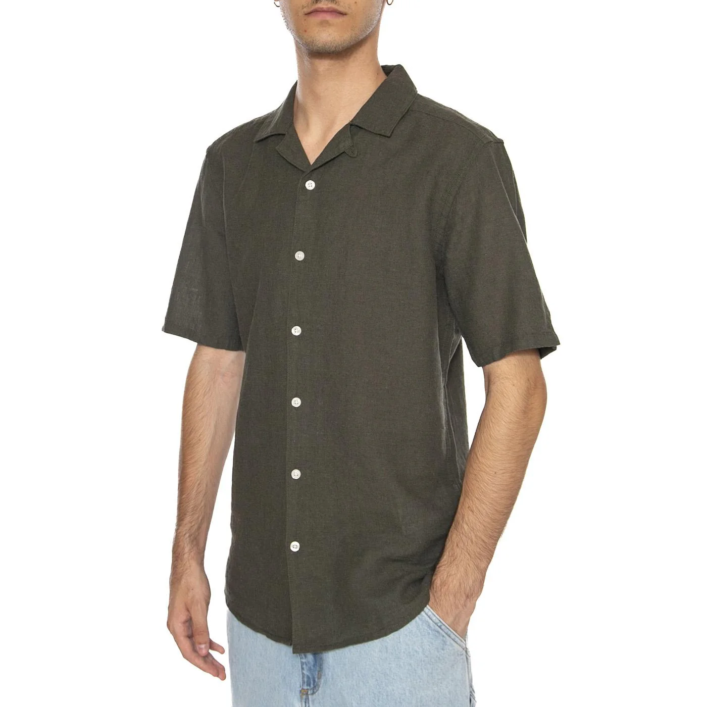 Onscaiden Life Solid Resort Green - Camicia Mancihe Corte Uomo Verde Uomo ONLY & SONS