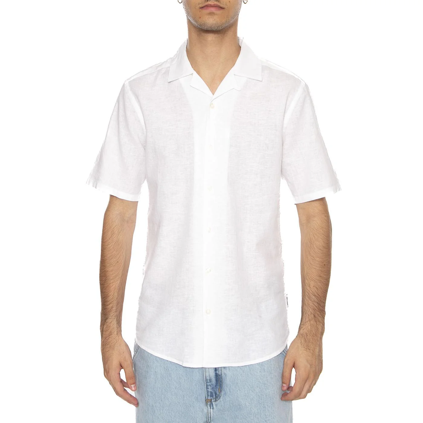 Onscaiden Life Solid Resort White - Camicia Mancihe Corte Uomo Bianca Uomo ONLY & SONS - Image 3