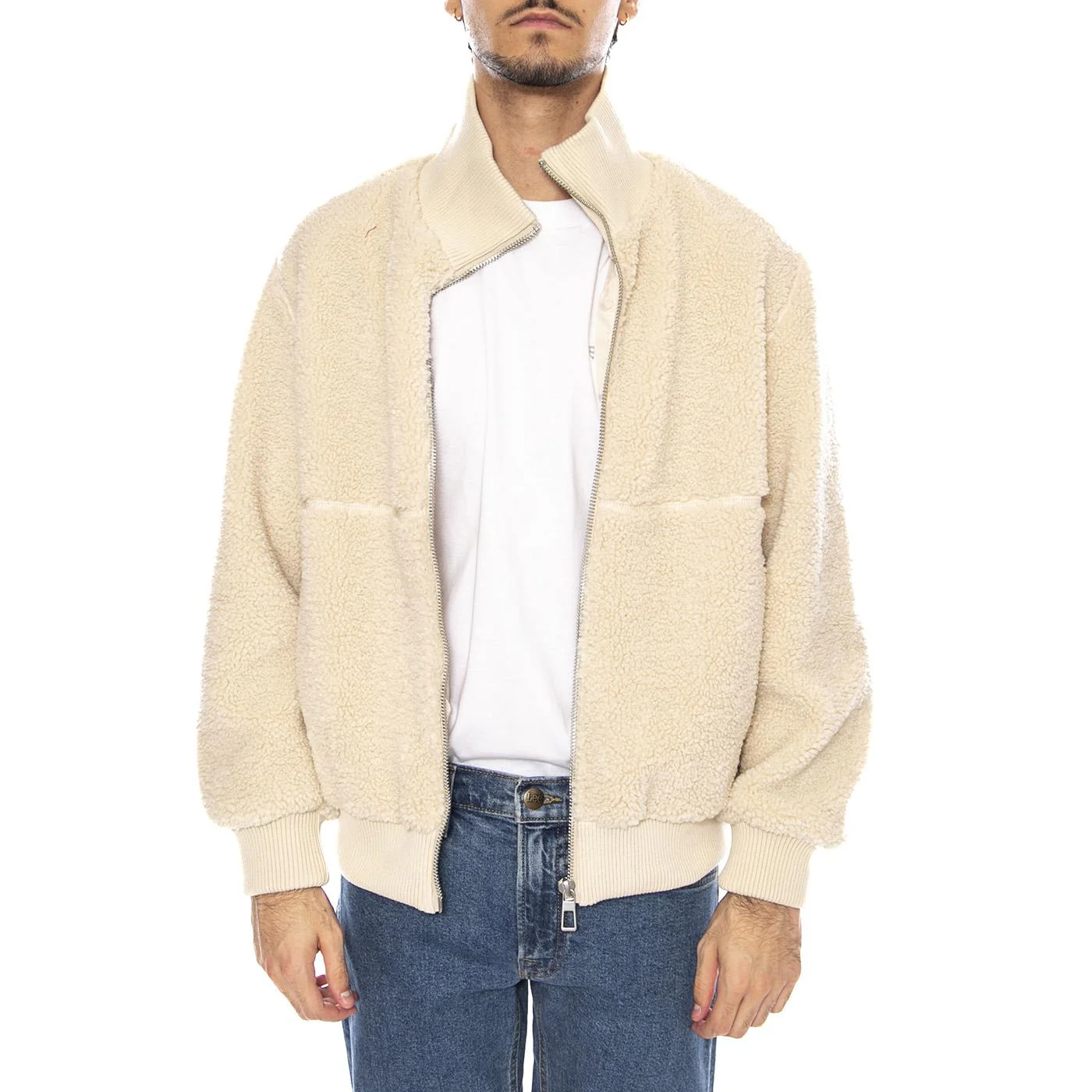 Ray Sherpa Jacket OTW Silver Lining - Giacca Uomo Ecru Uomo ONLY & SONS - Image 2