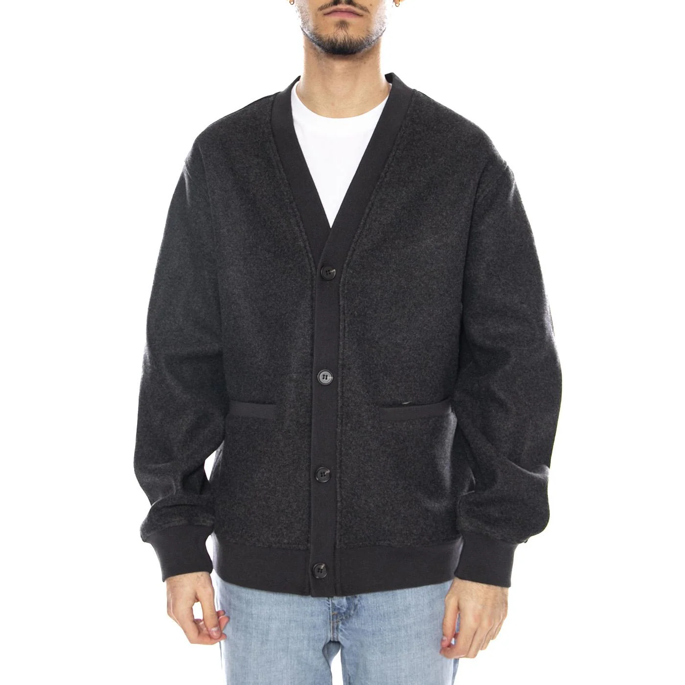 Victor Cardigan OTW -- Cardigan Uomo Dark Grey Melange Grigio Uomo ONLY & SONS - Image 2