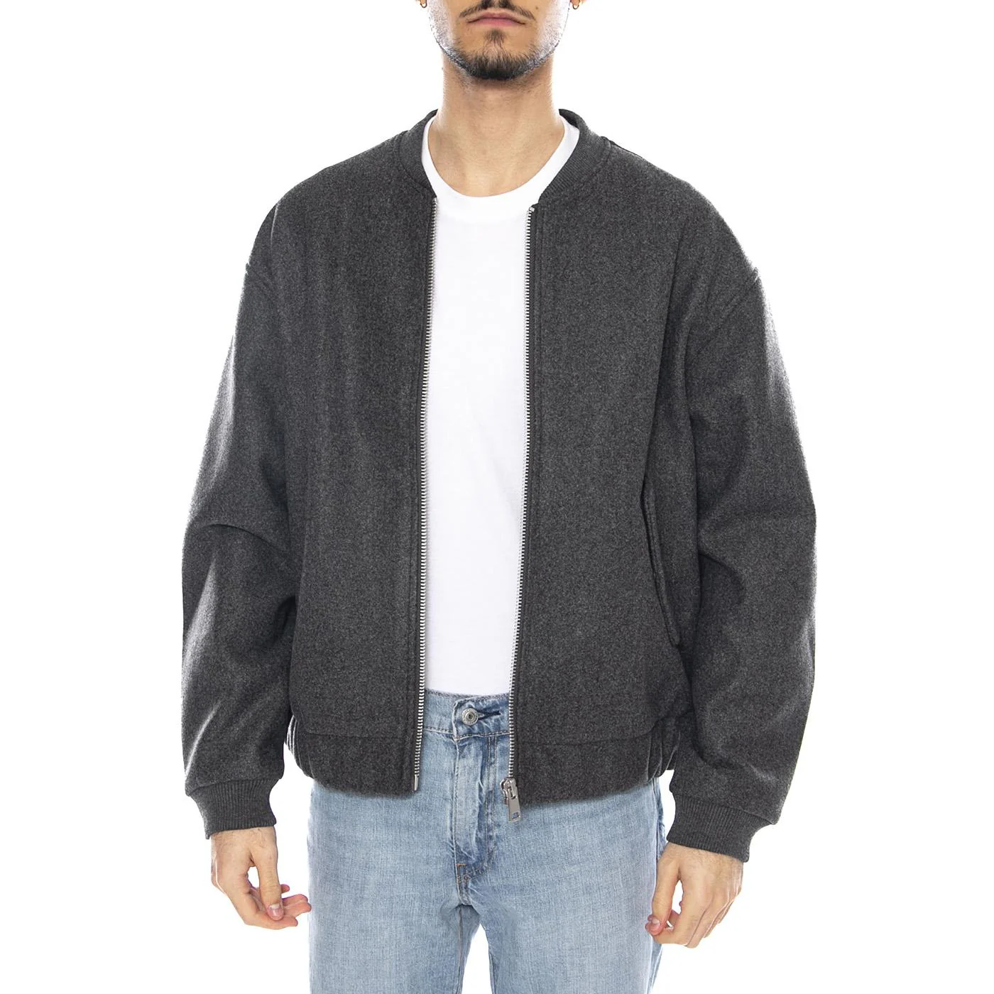 Worf Life Bomber Jacket OTW -- Giacca Uomo Dark Grey Melange Grigio  Uomo ONLY & SONS - Image 2
