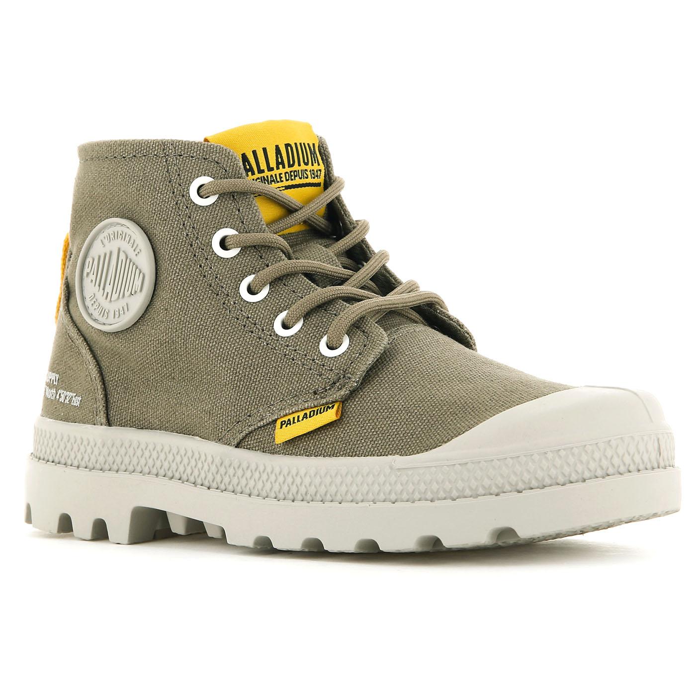 Pampa Supply Dusky Green - Scarpe Stringate Profilo Alto Bambino Verdi Bambino PALLADIUM